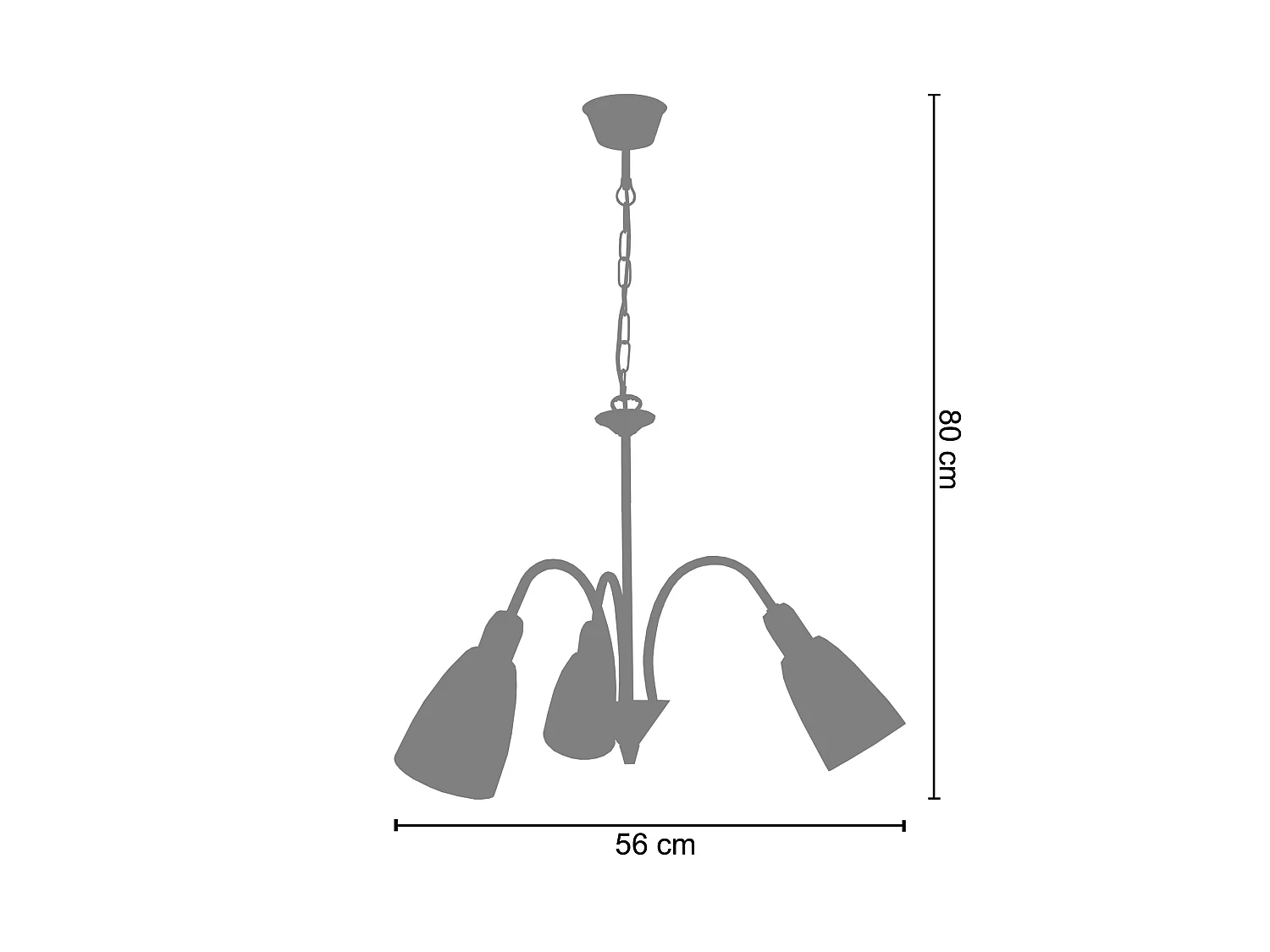 Lustre TOSEL LUSTRALIA vidro braço âmbar D56 x  H80  cm
