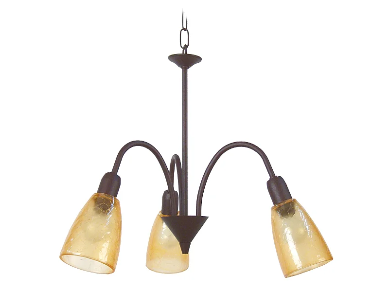 Lustre TOSEL LUSTRALIA vidro braço âmbar D56 x  H80  cm