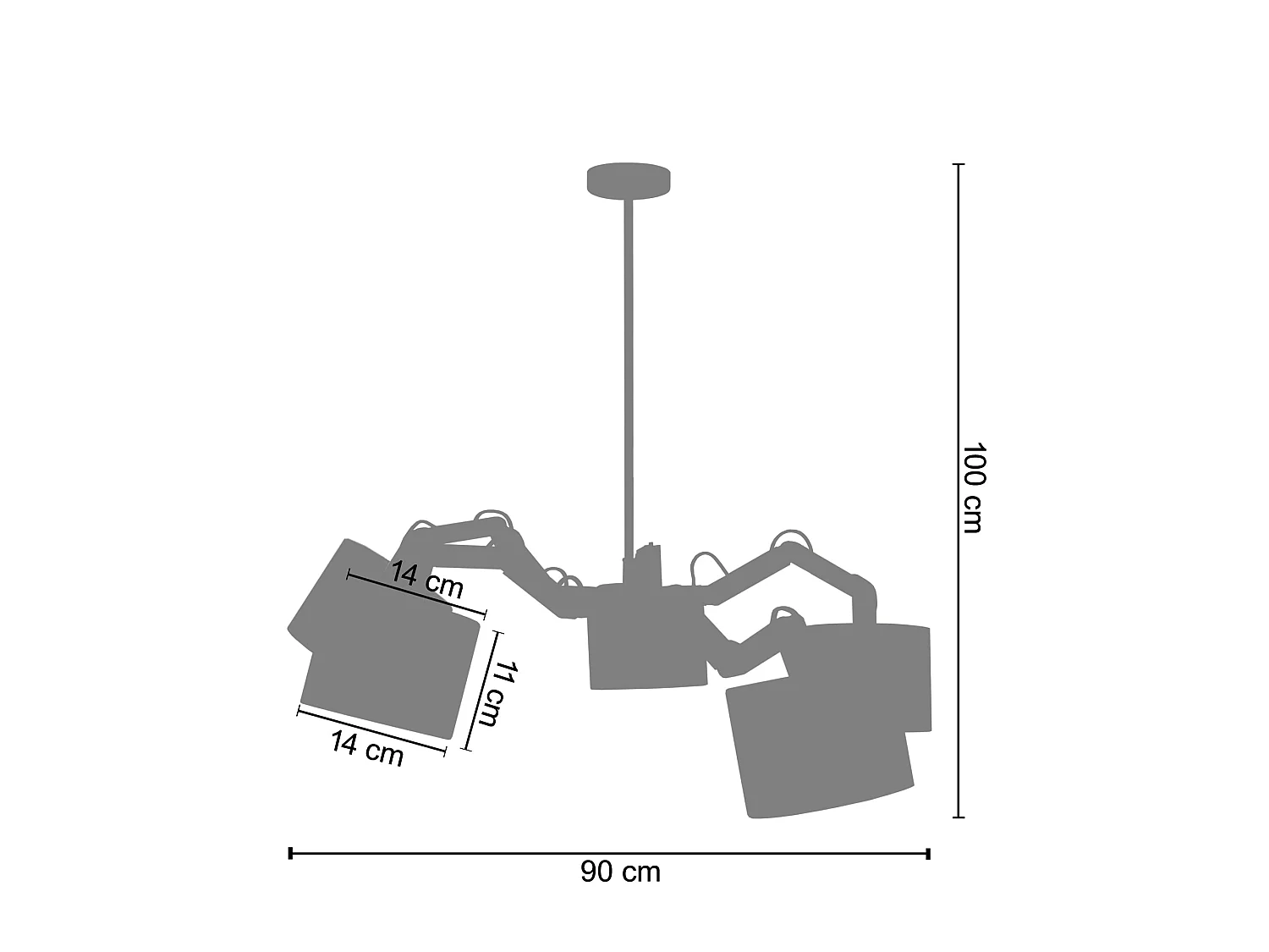 Lustre TOSEL FREKI tecido braço bege D90 x  H70  cm