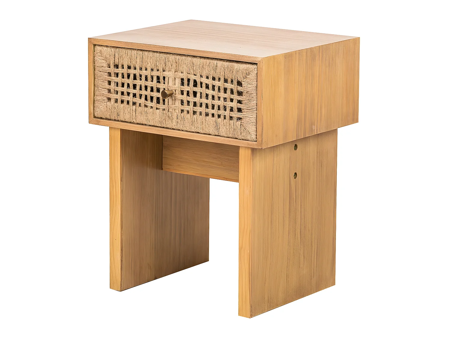 Table de chevet 1 tiroir en corde naturelle