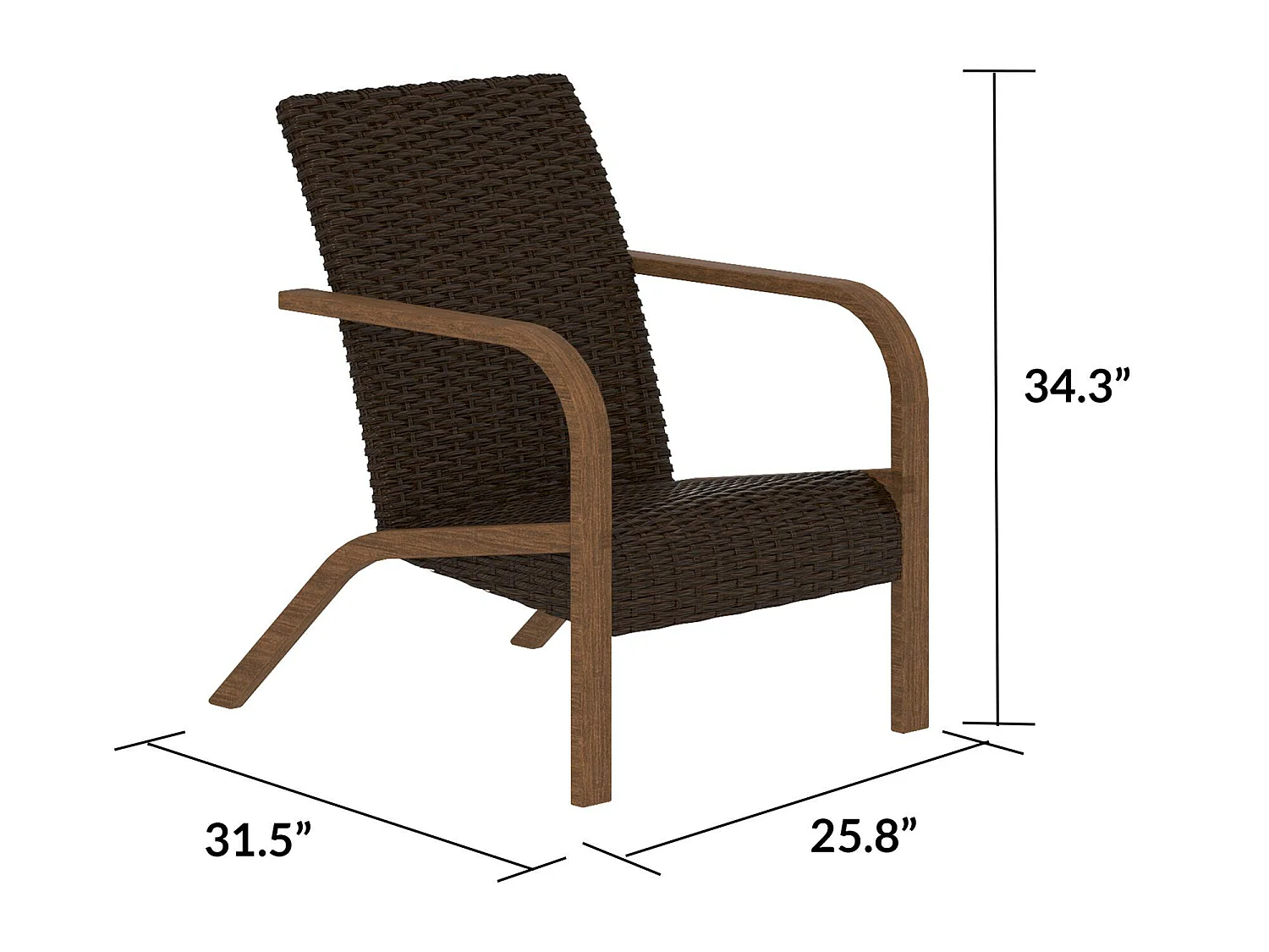 Loungestoelen Set van 2 in hars donkerbruin
