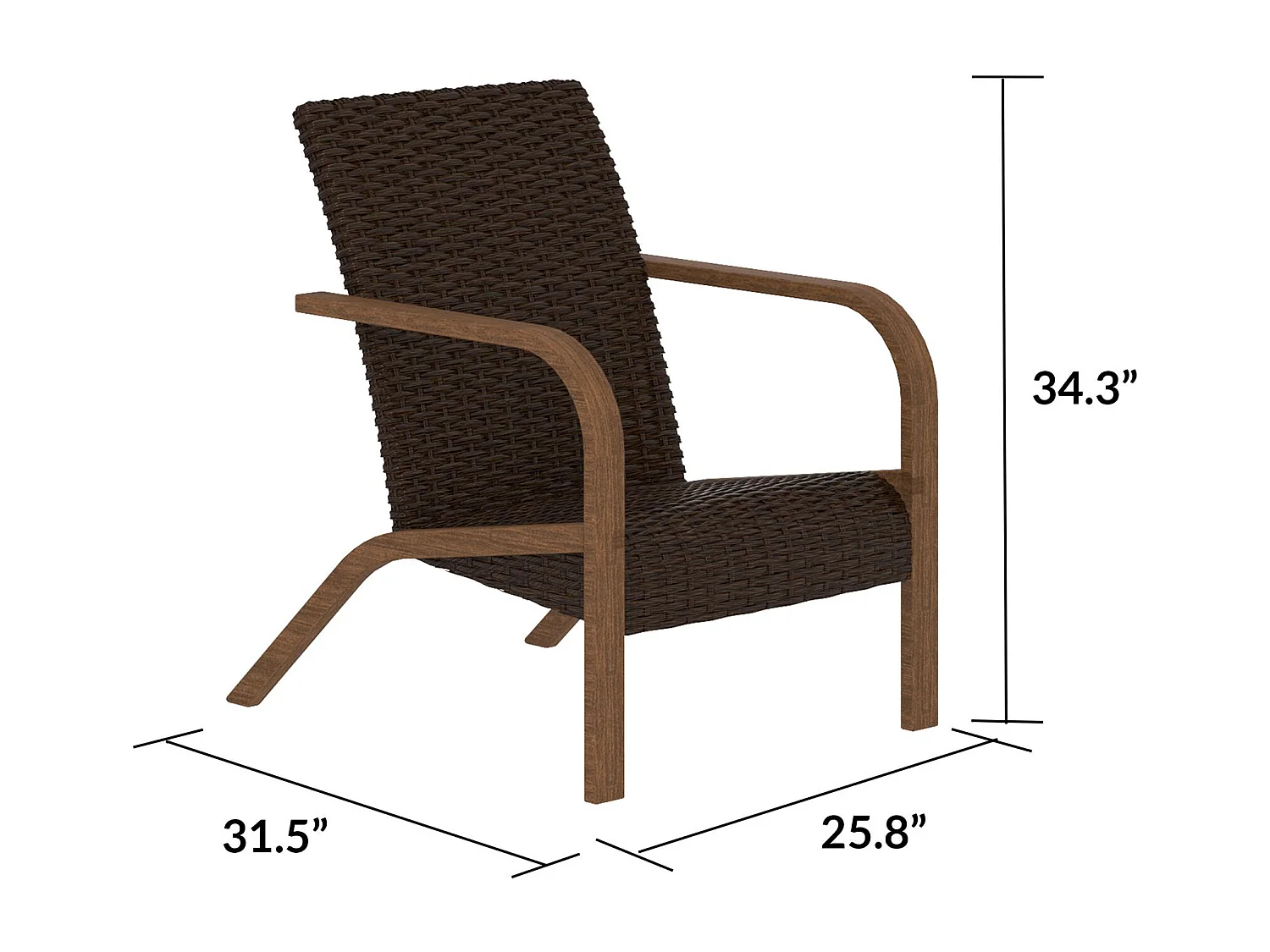 Smartwick | Chaises longues Lot de 2 en résine Marron foncé