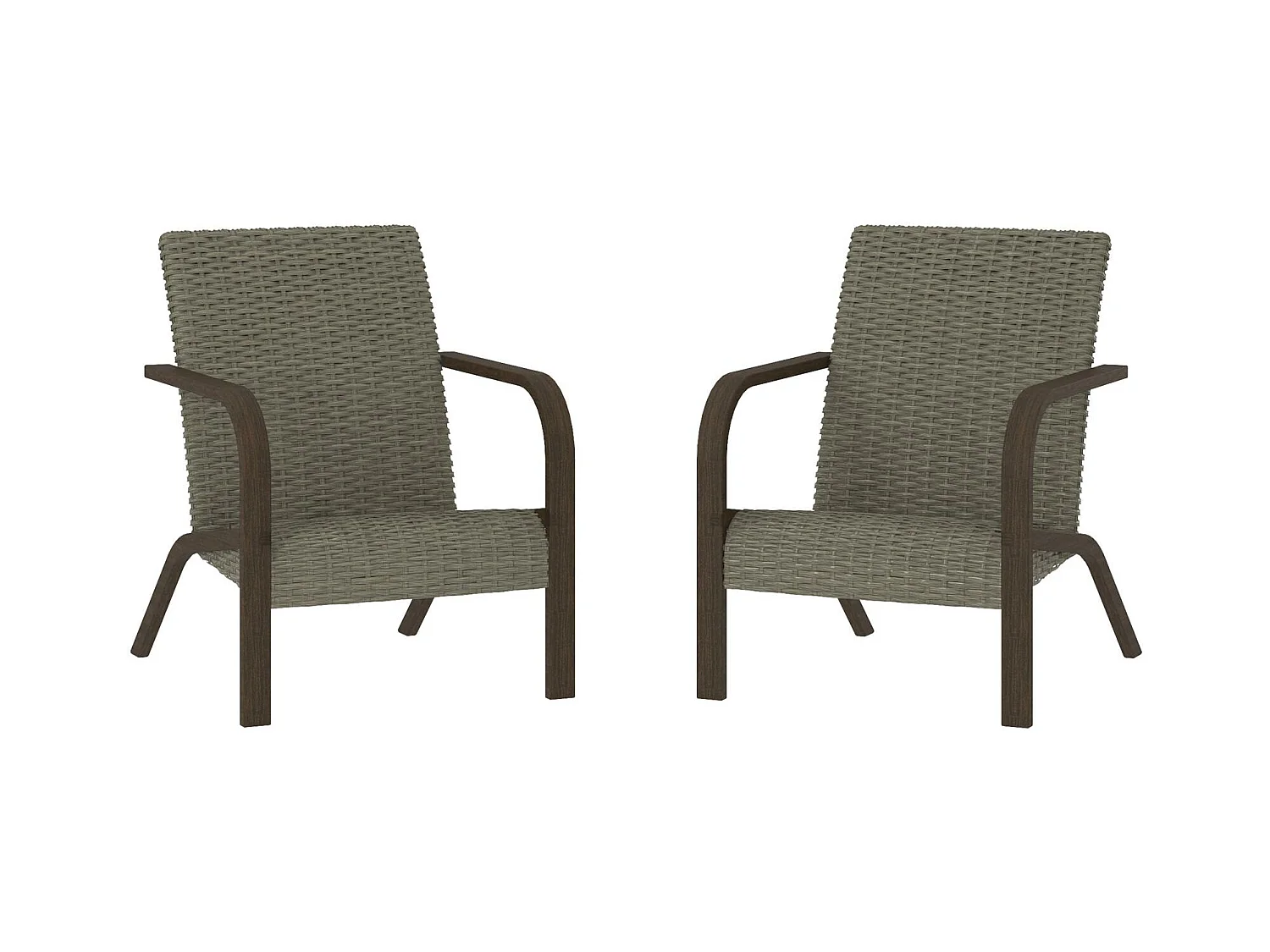 Smartwick | Lot de 2 chaises longues en résine grise