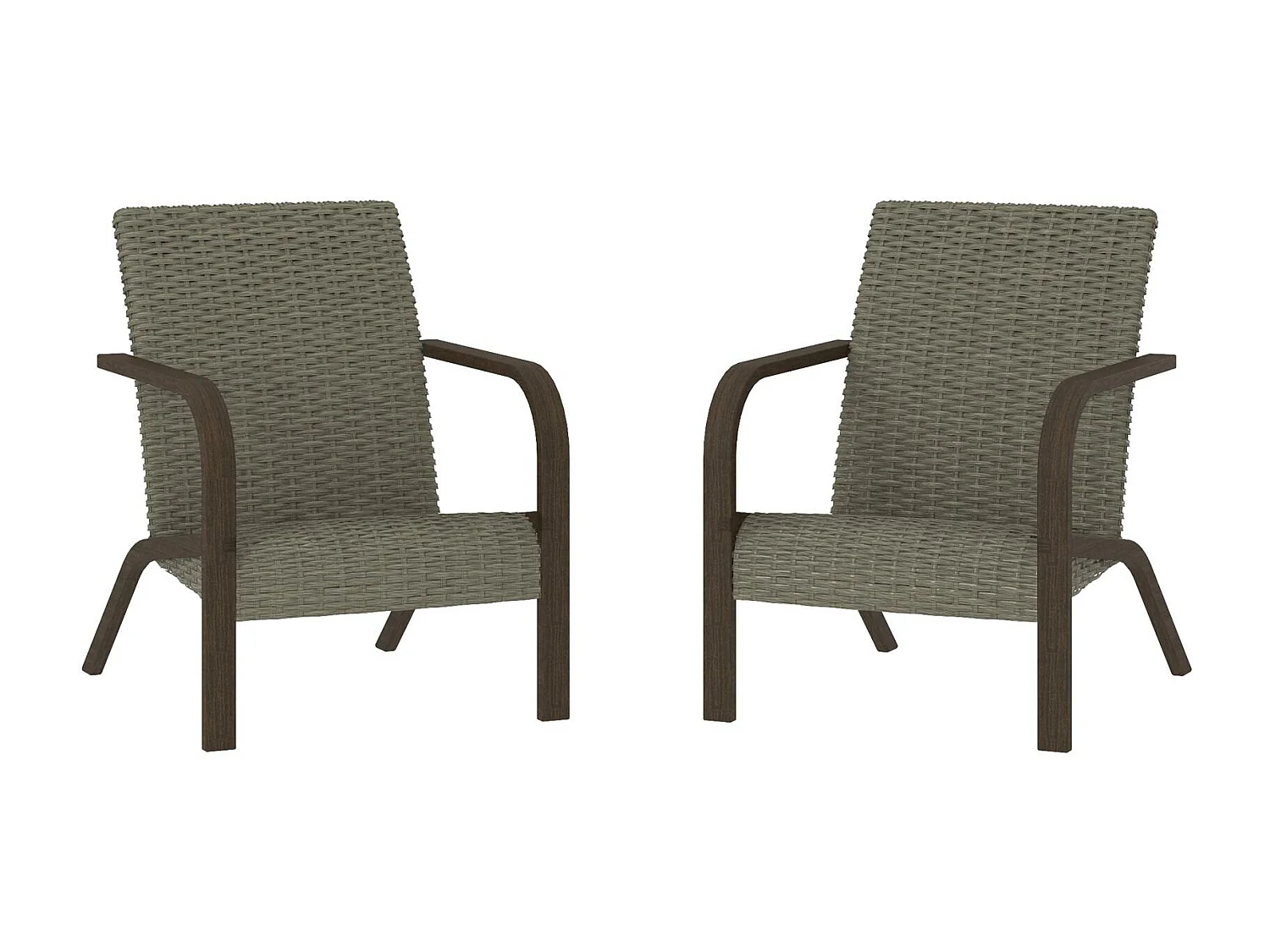 Smartwick | Lot de 2 chaises longues en résine grise