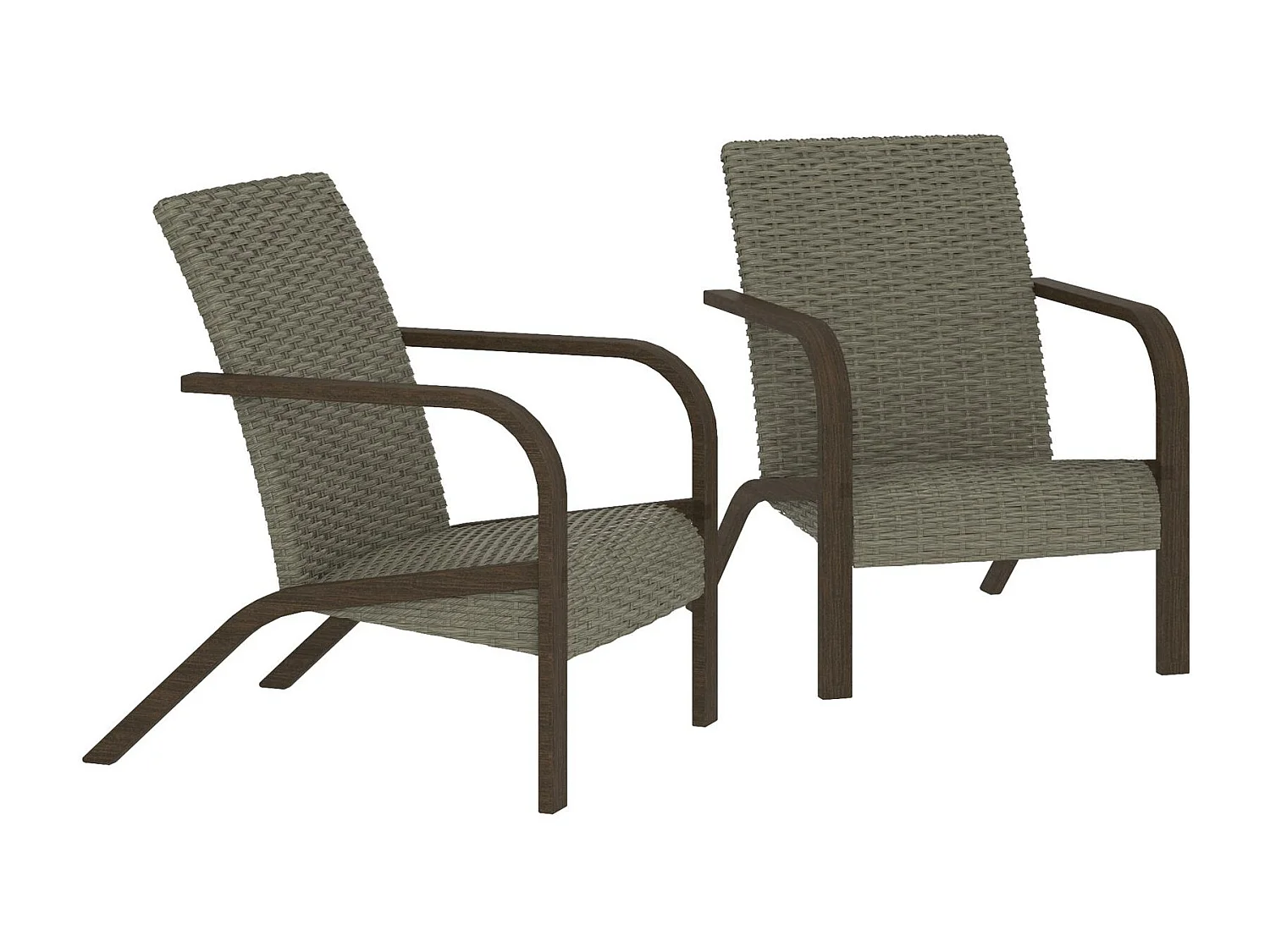 Smartwick | Lot de 2 chaises longues en résine grise