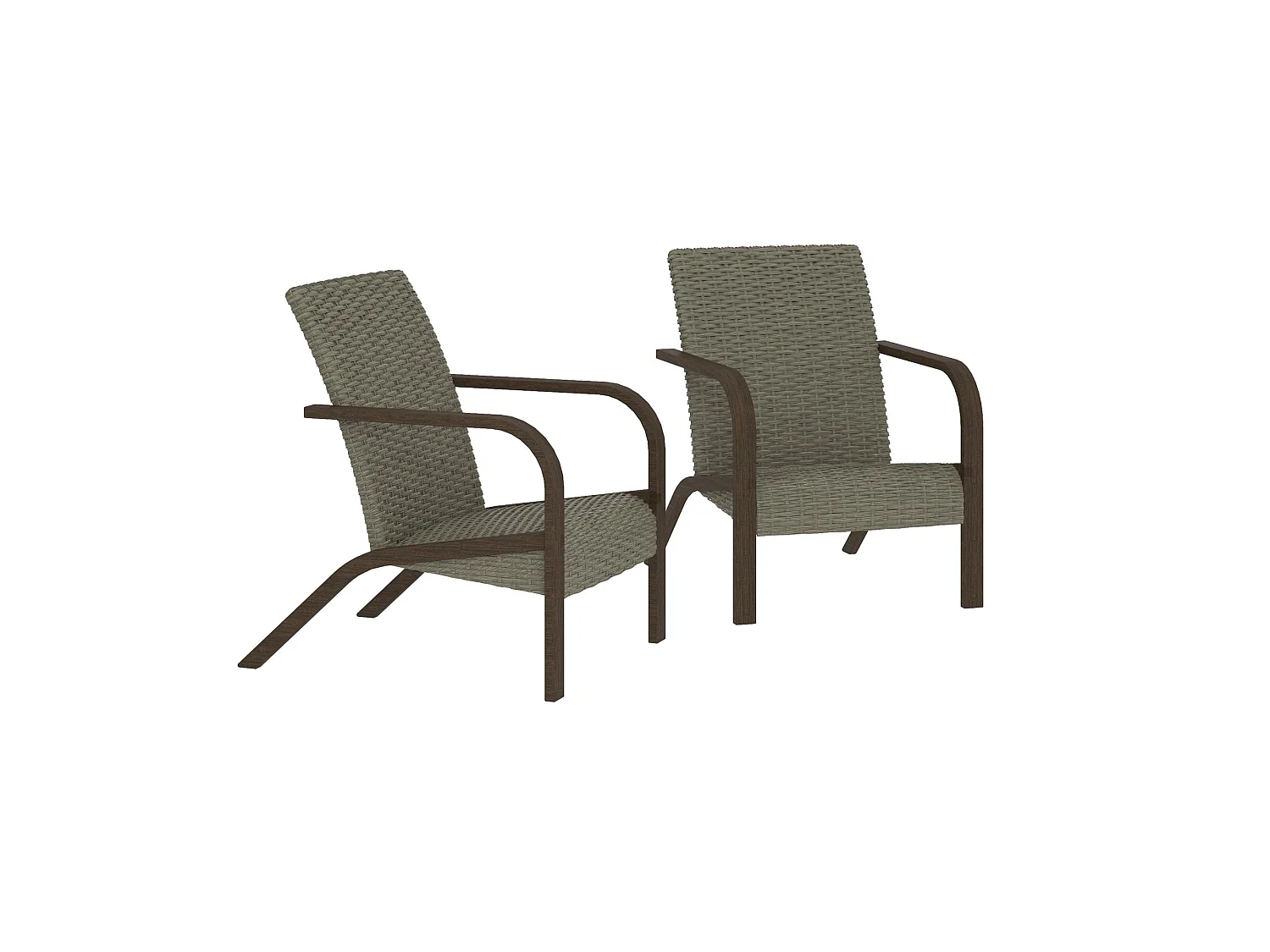 Set di 2 poltrone lounge in resina grigia