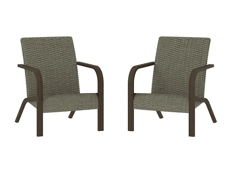 Smartwick | Lot de 2 chaises longues en résine grise