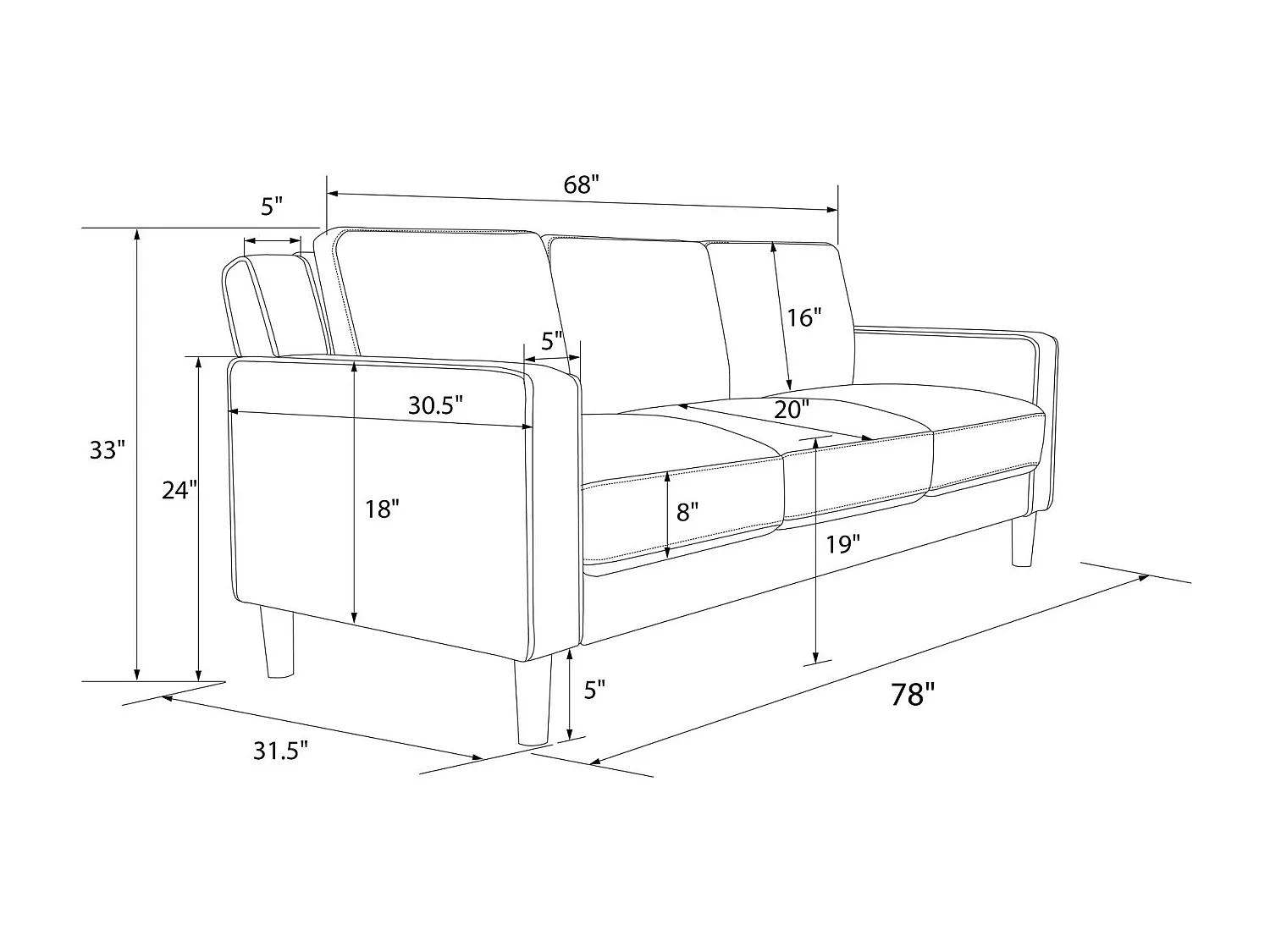 Sofá 3 plazas en terciopelo verde