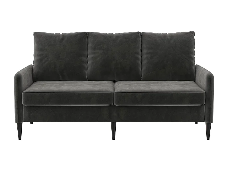 Sofá 3 plazas en terciopelo gris oscuro