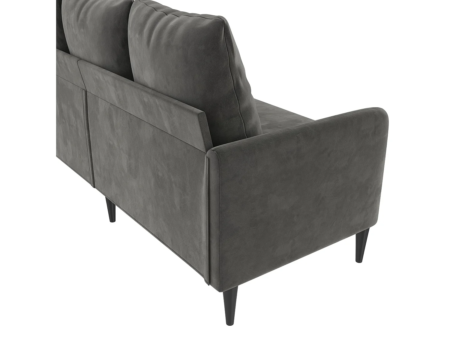 Corah | Canapé 3 places en velours gris foncé