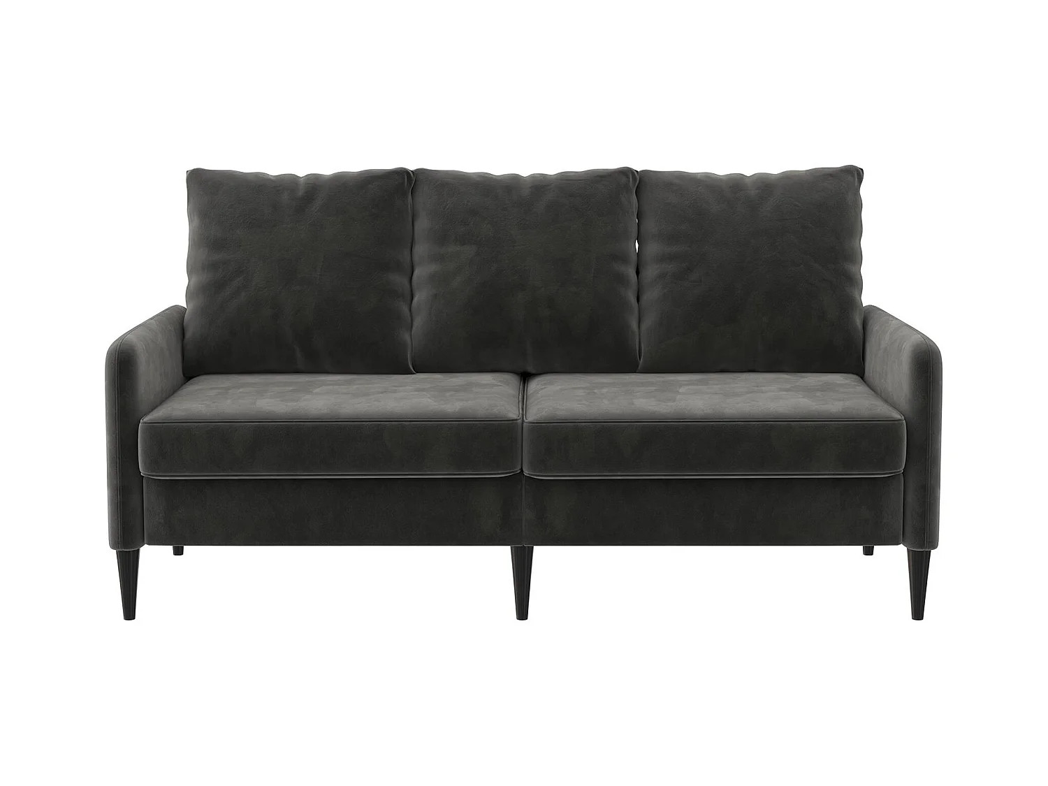 Corah | Canapé 3 places en velours gris foncé