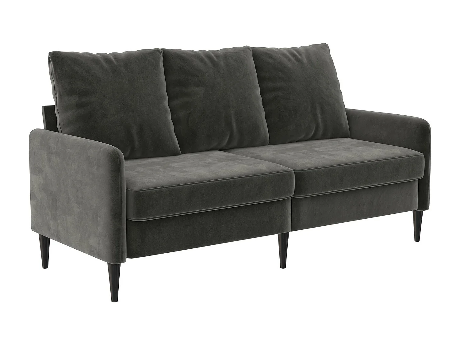 Corah | Canapé 3 places en velours gris foncé