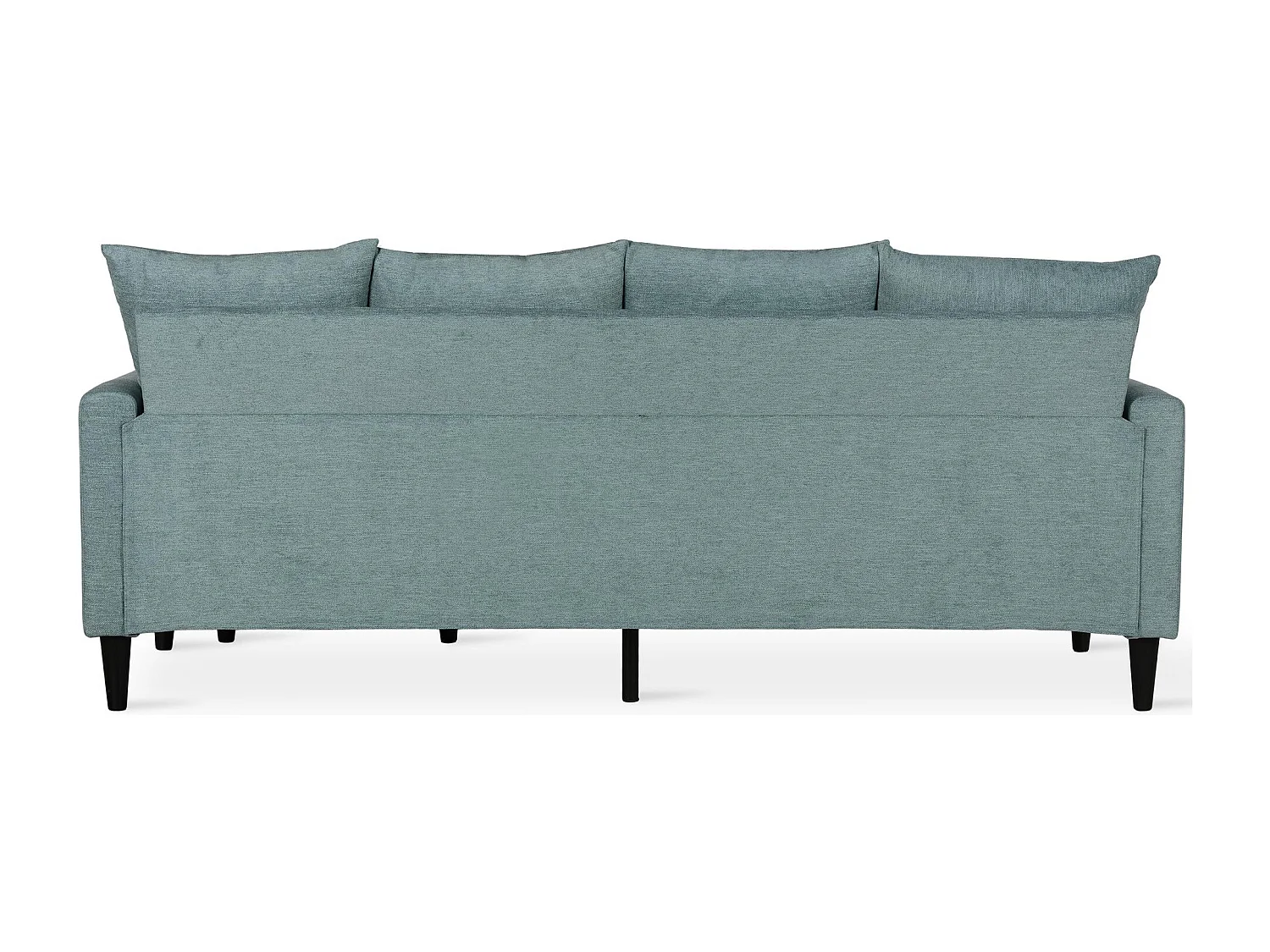 3-Sitzer-Sofa mit Récamiere aus Stoff in Leinenoptik in Blaugrün