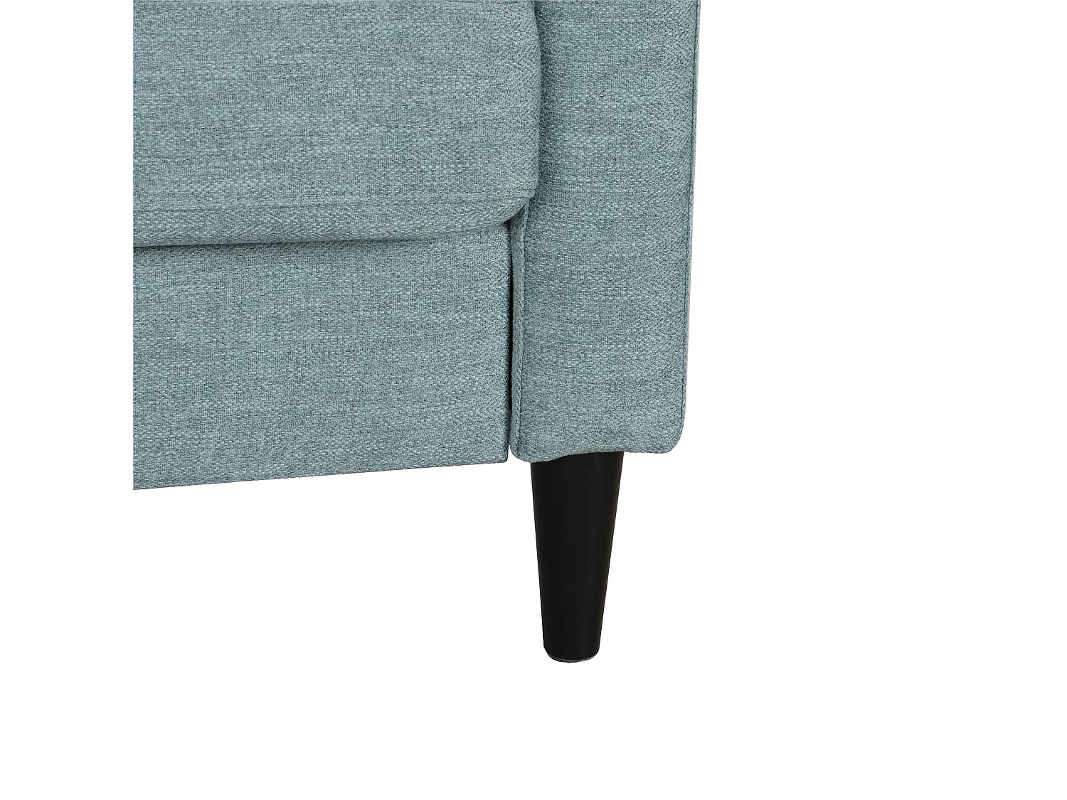 3-Sitzer-Sofa mit Récamiere aus Stoff in Leinenoptik in Blaugrün