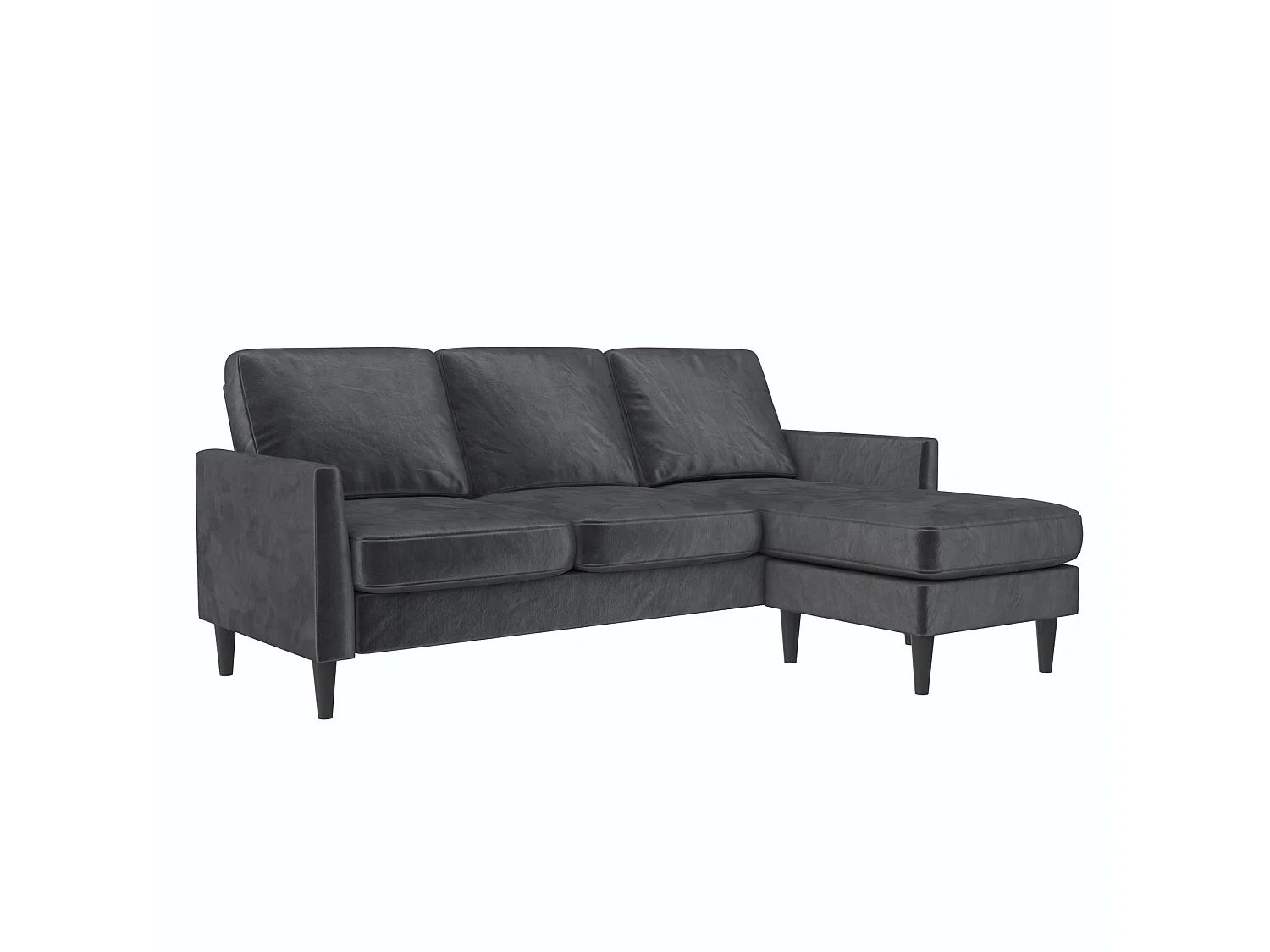 Winston | Canapé 3 places avec méridienne en velours gris