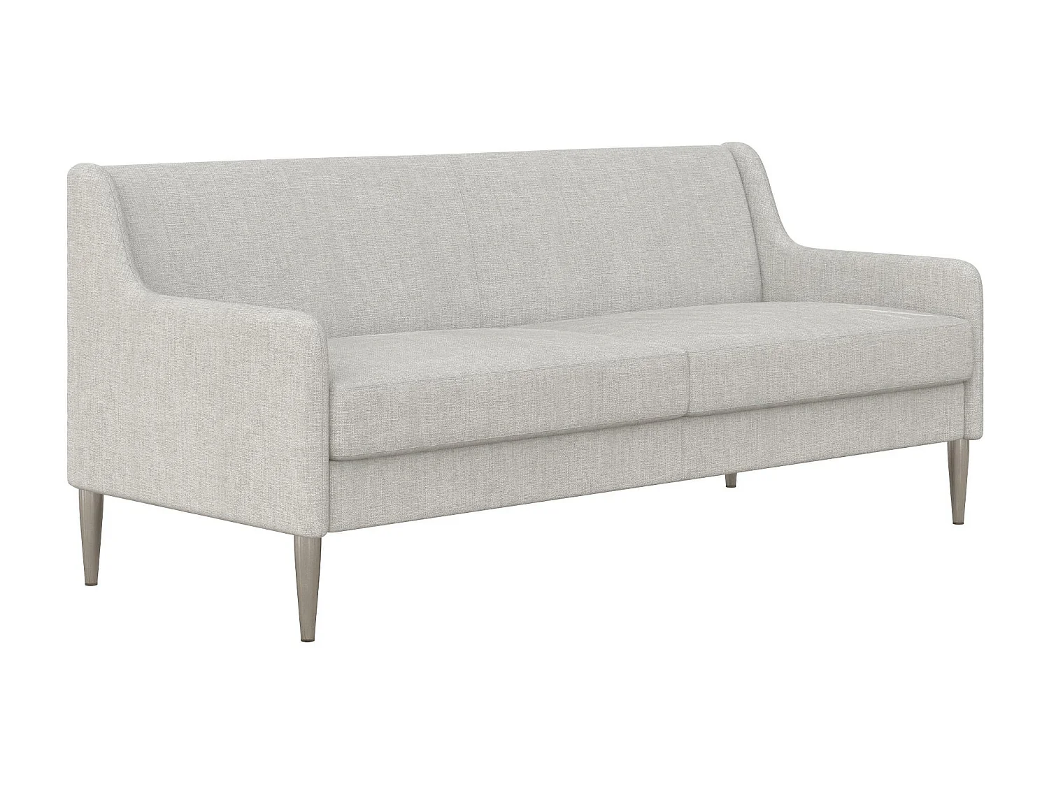 Sofá de 2 lugares com chaise longue em linho cinzento claro