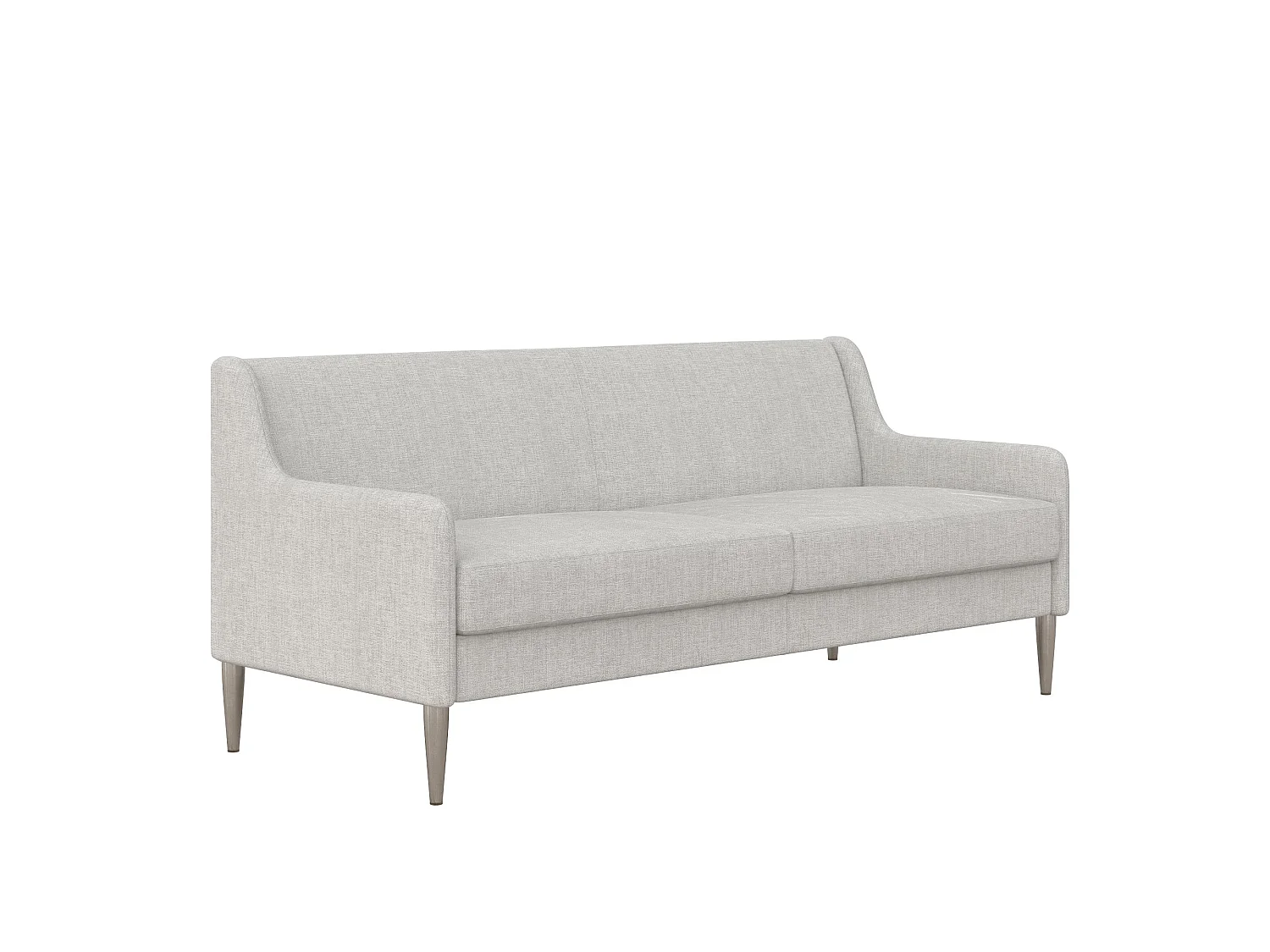 Sofá de 2 lugares com chaise longue em linho cinzento claro