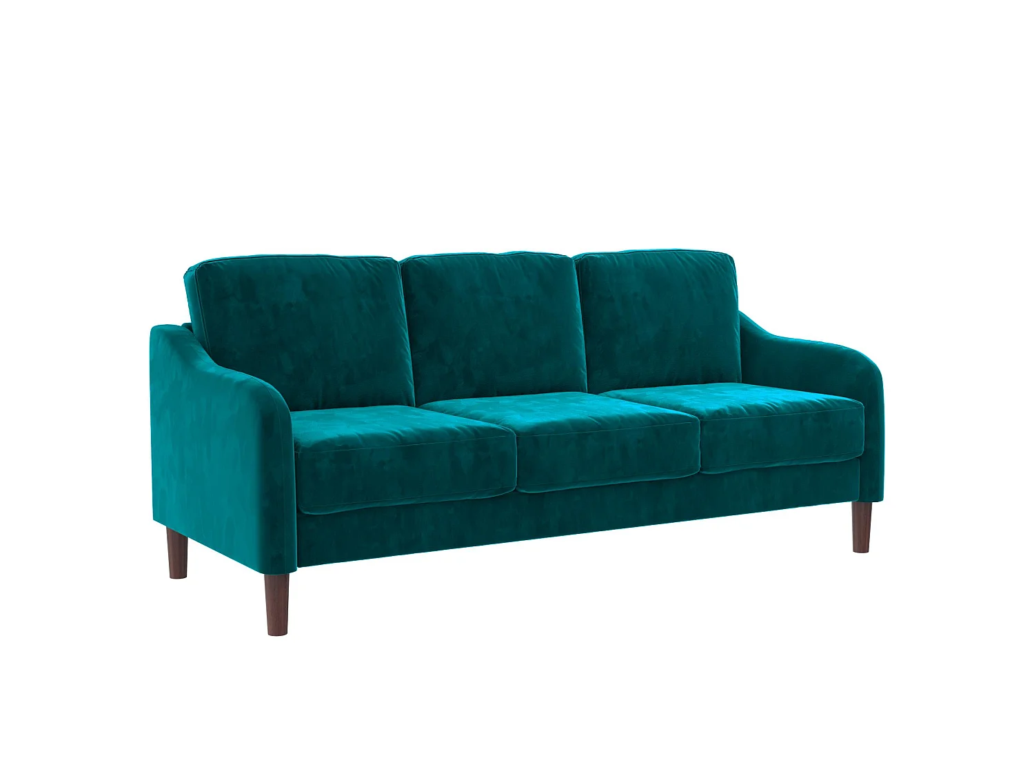 Sofa, 3-Sitzer, aus Samt, grün