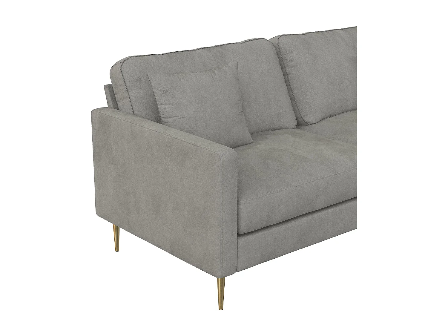 Sofá 3 plazas con cojines en terciopelo gris