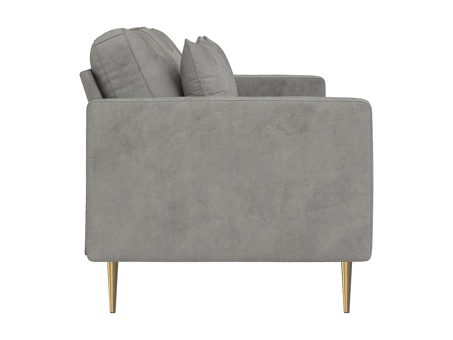 Sofá 3 plazas con cojines en terciopelo gris