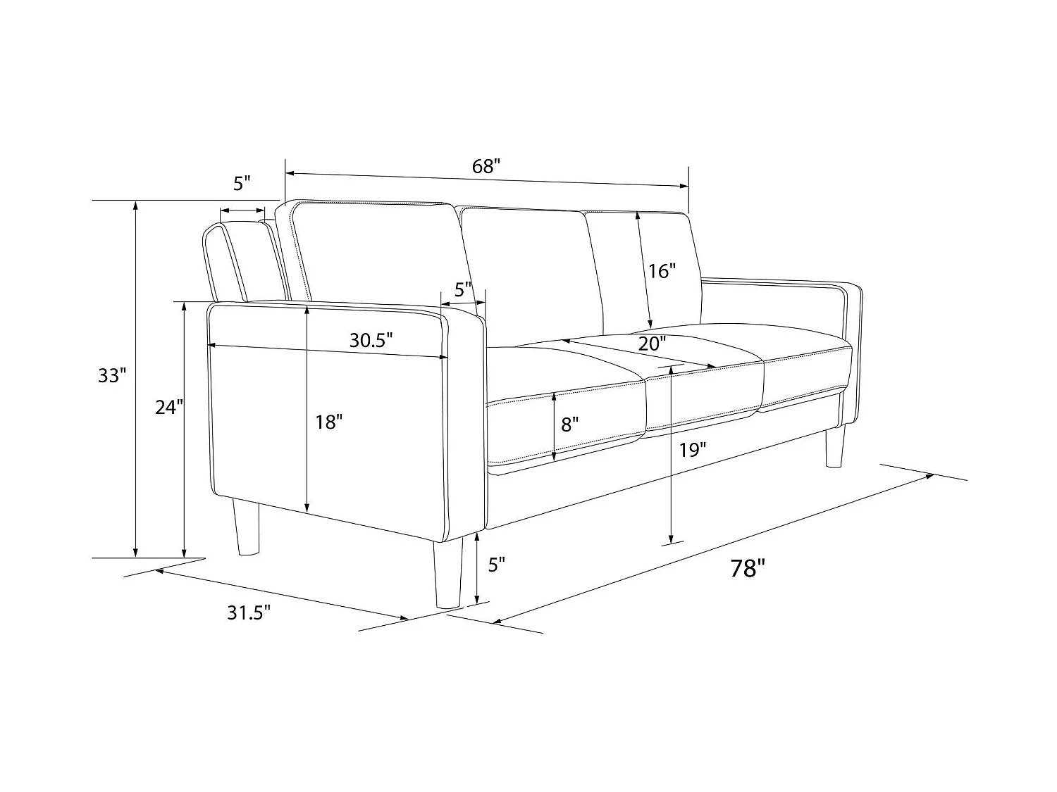Sofá 3 plazas en terciopelo azul