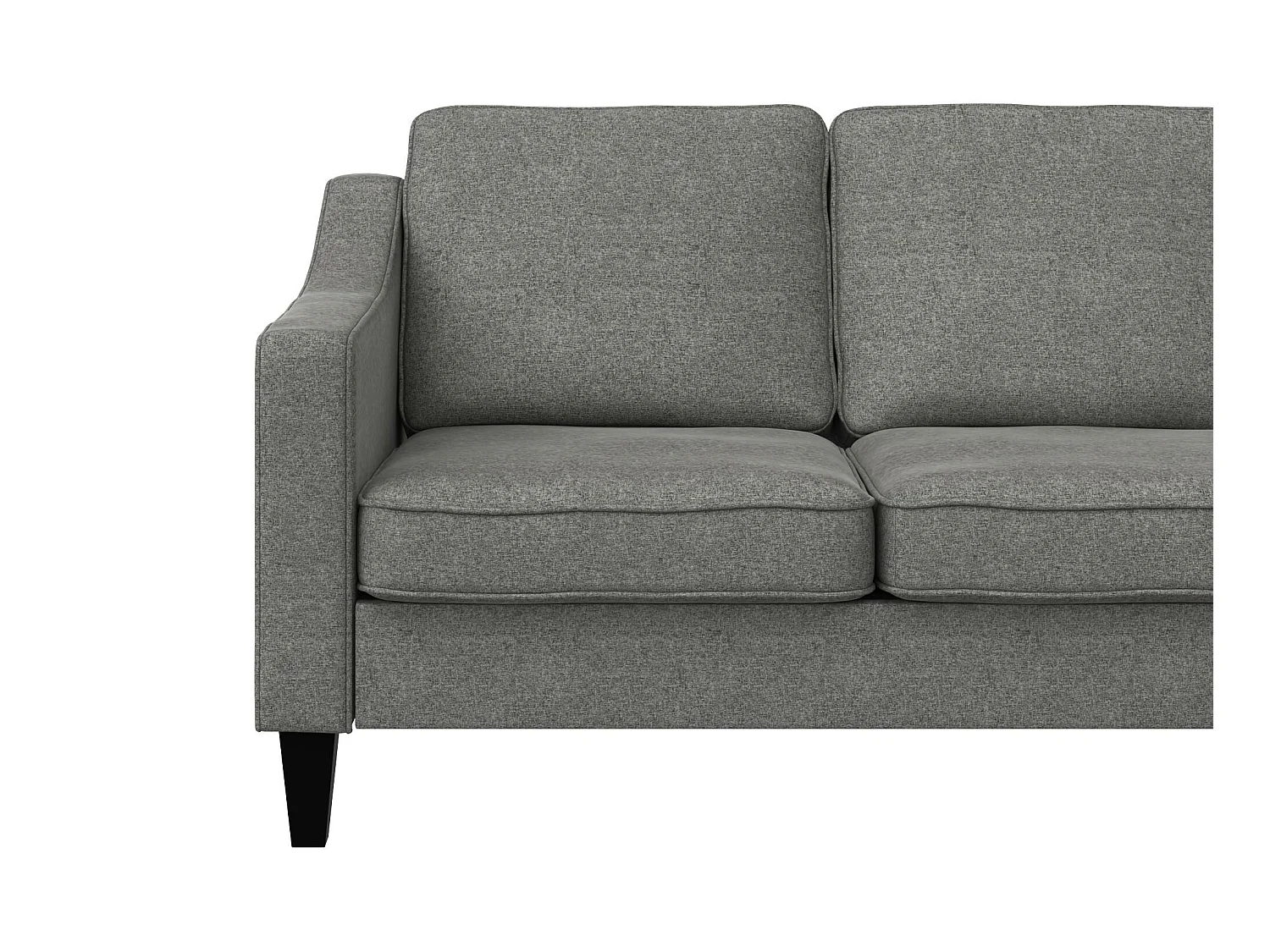 Divano 3 posti con chaise long in lino grigio