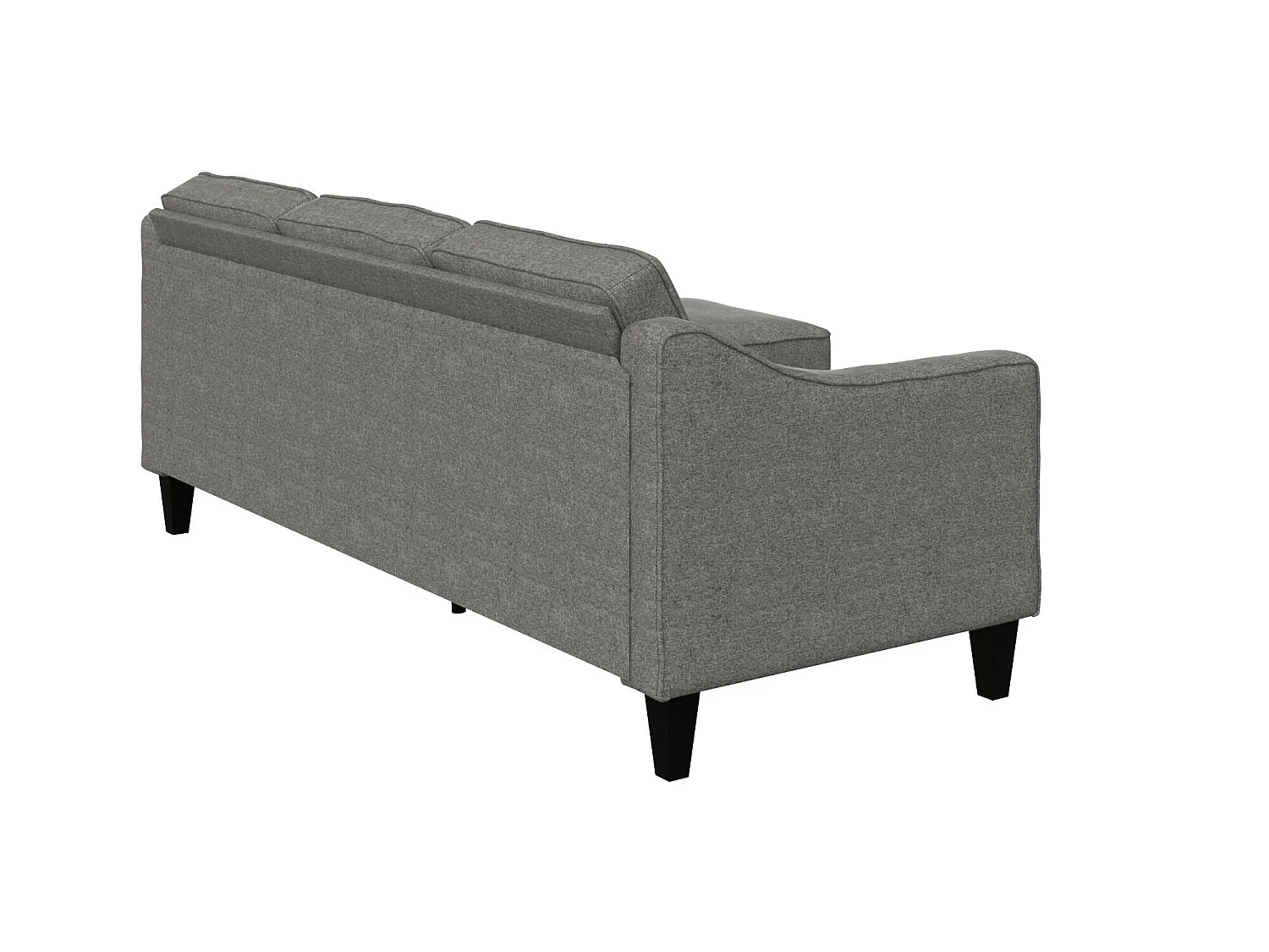 Divano 3 posti con chaise long in lino grigio