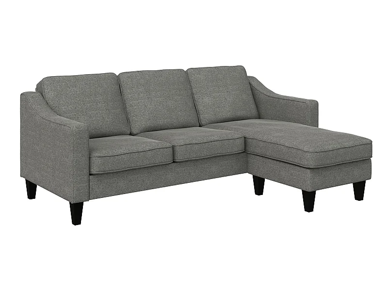 3-Sitzer-Sofa mit Chaiselongue in Leinengrau