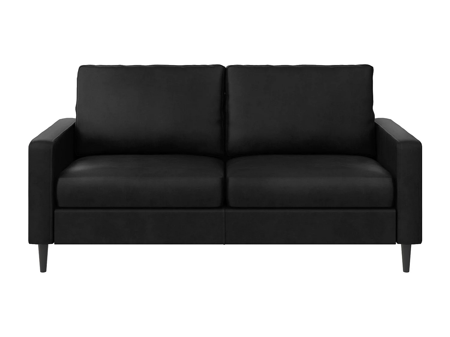 Sofa 3 Sitze in Kunstleder schwarz