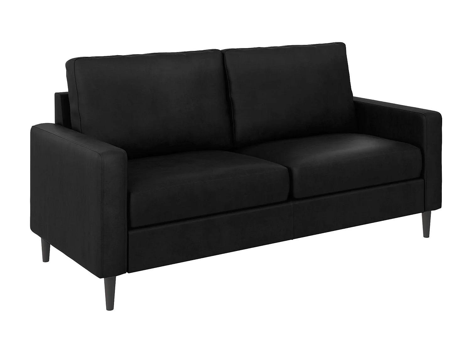 Sofa 3 Sitze in Kunstleder schwarz