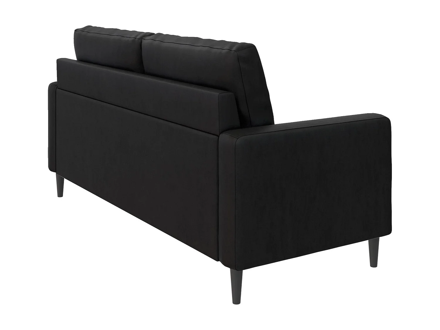 Sofa 3 Sitze in Kunstleder schwarz