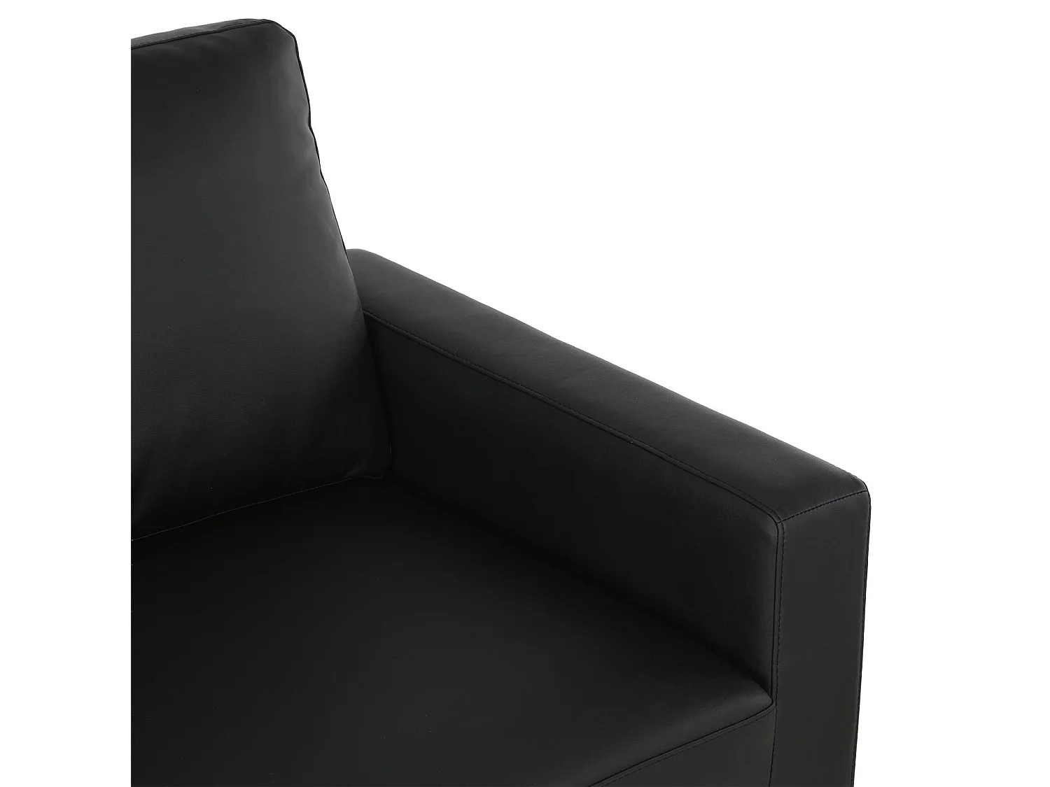 Rylie | Canapé 3 places en simili cuir noir