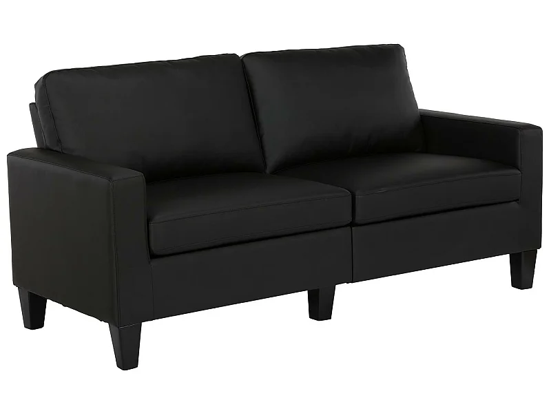 Sofa 3 Sitze in Kunstleder schwarz
