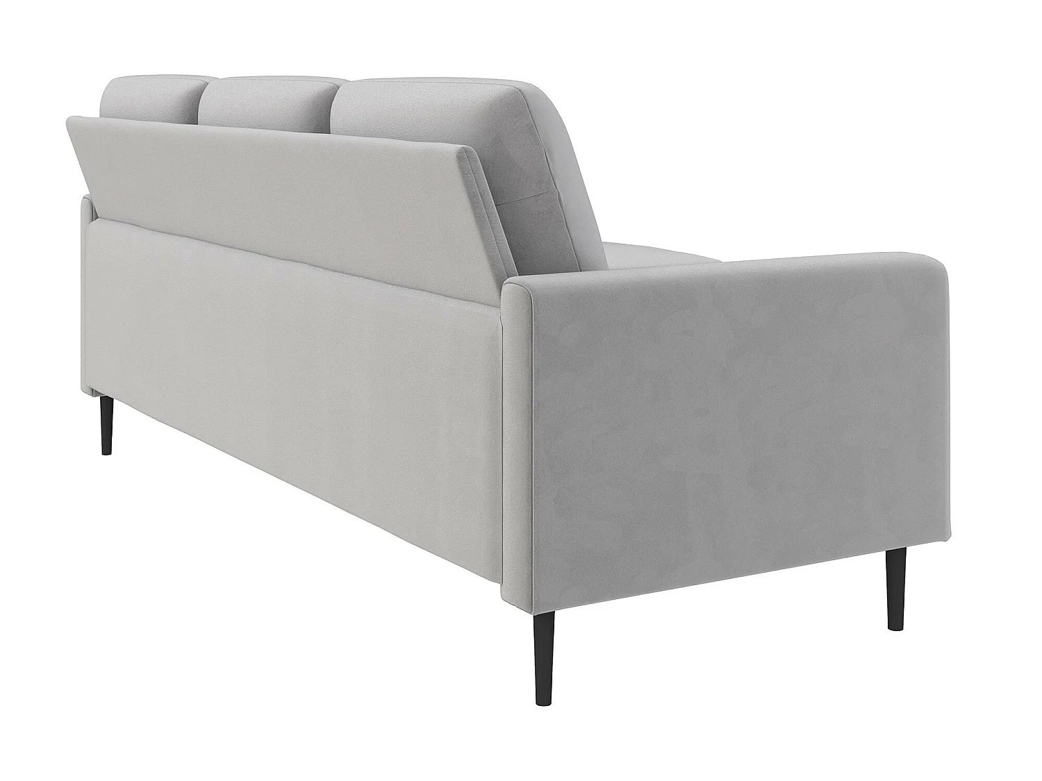 Divano 3 posti con chaise long in velluto grigio chiaro