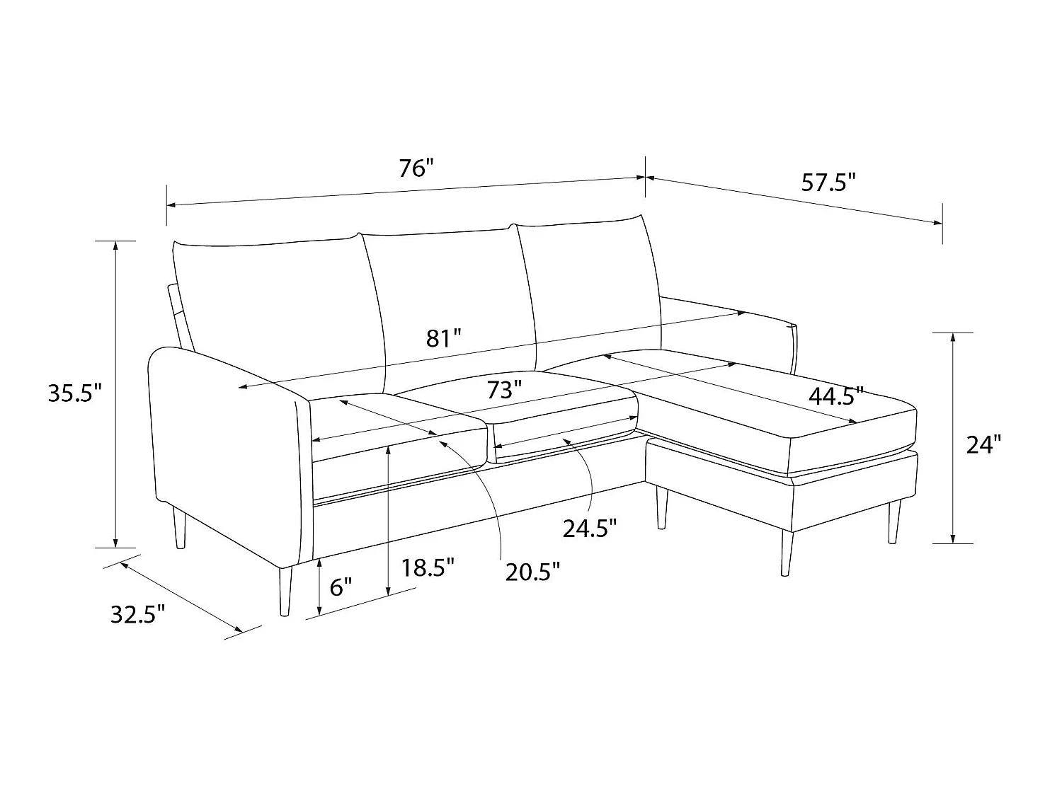 Divano 3 posti con chaise long in velluto grigio chiaro