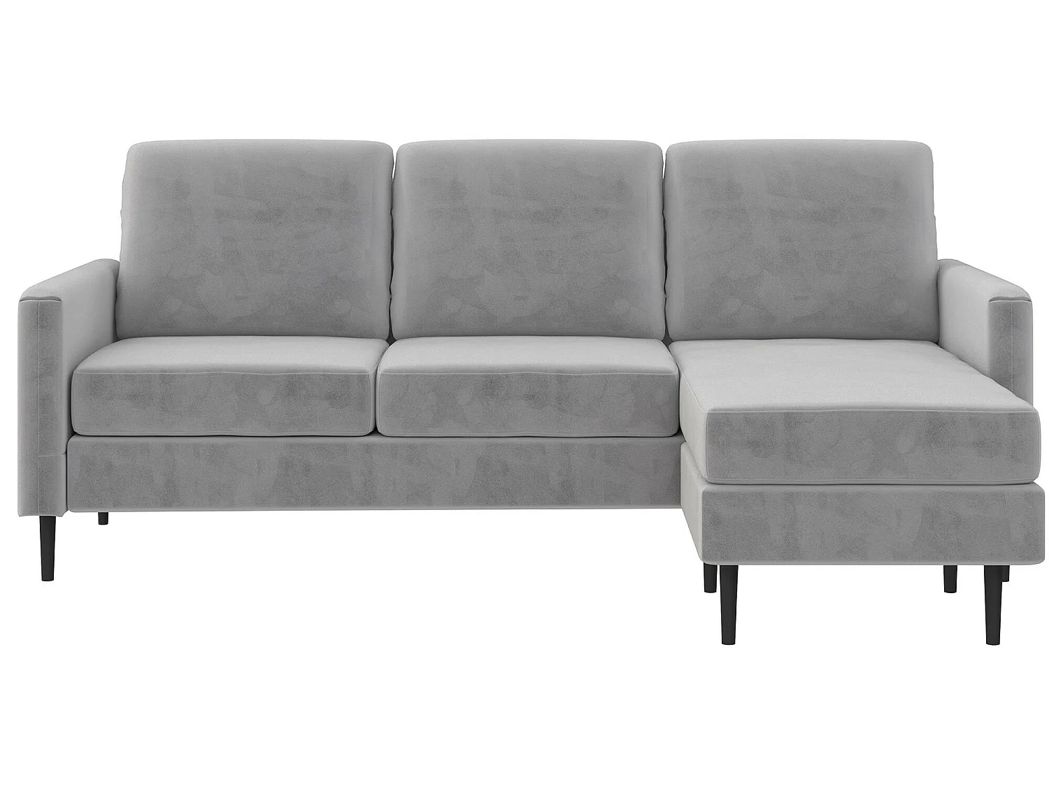 Dante | Canapé 3 places avec méridienne en velours gris clair