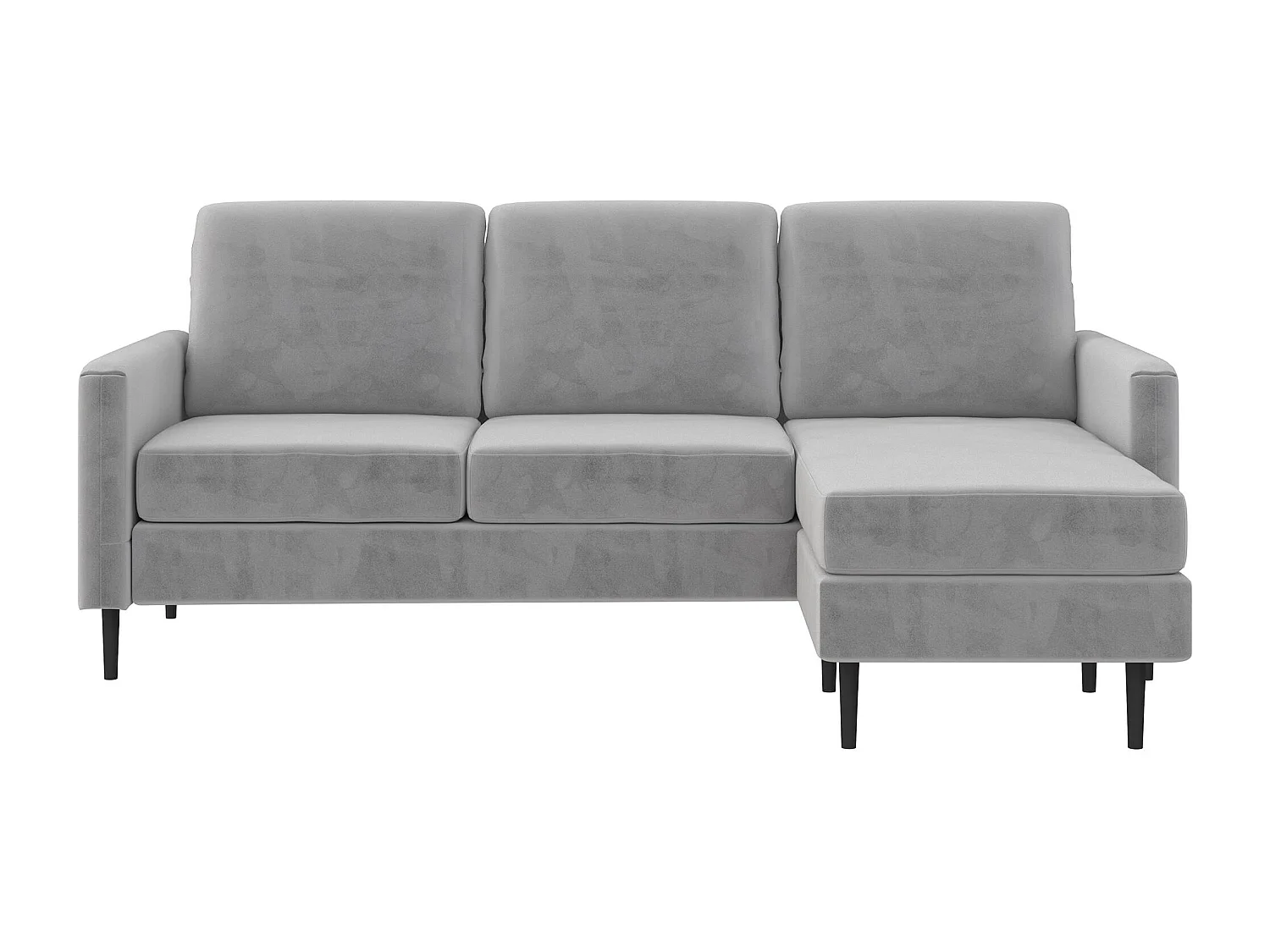 Dante | Canapé 3 places avec méridienne en velours gris clair