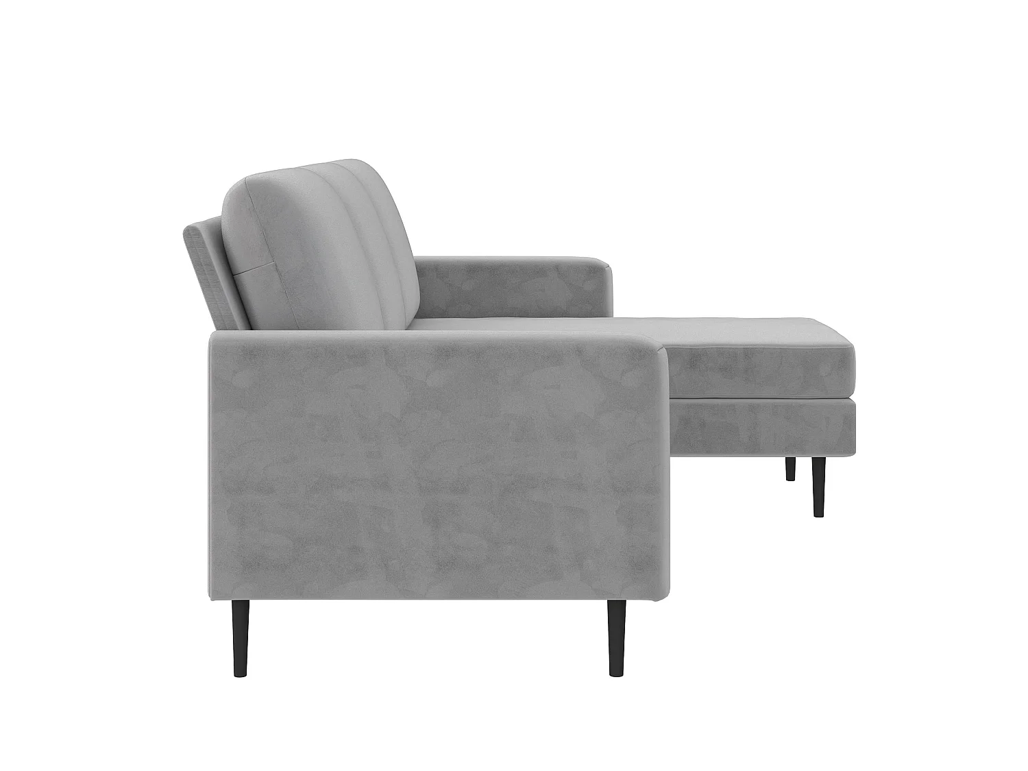 Dante | Canapé 3 places avec méridienne en velours gris clair