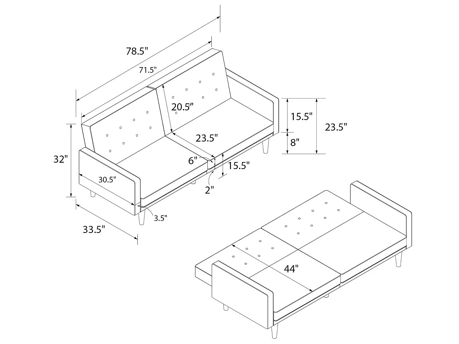 Wimberly | Sofá 3 lugares em linho cinzento