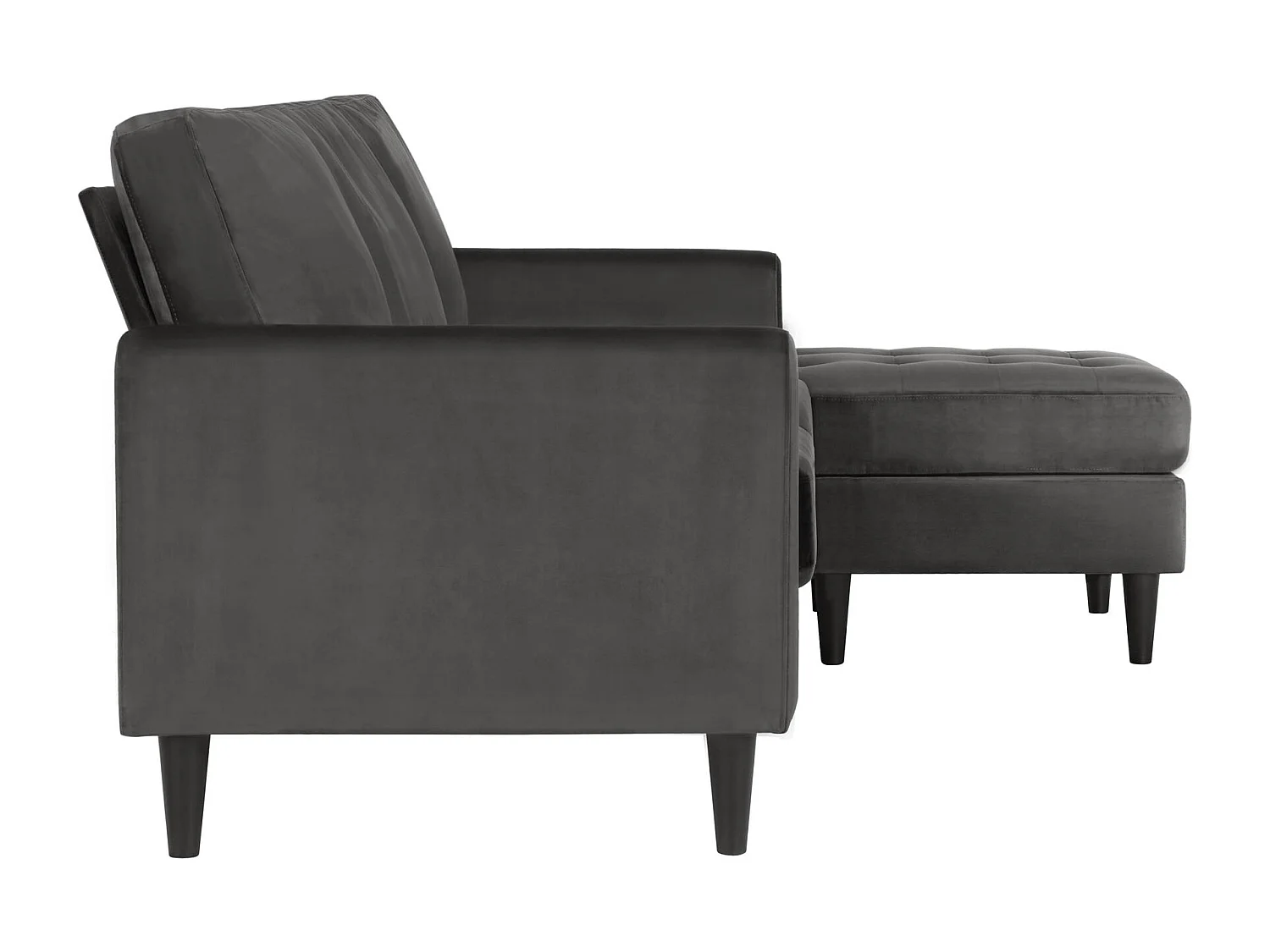 Divano 3 posti con chaise long in velluto grigio