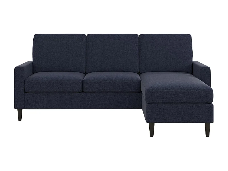 Kaci | Canapé 3 places avec méridienne en tissu bleu