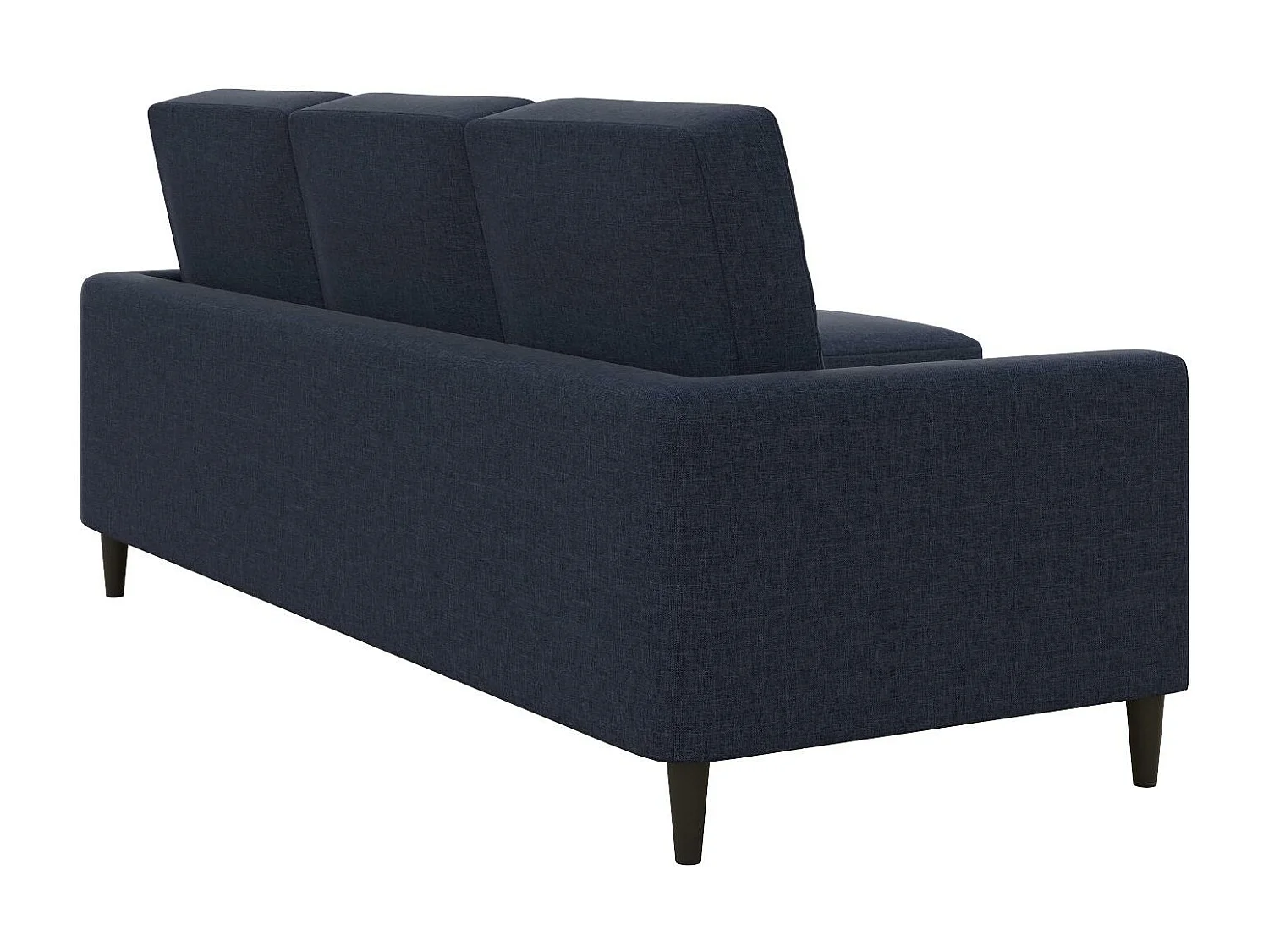 Divano 3 posti con chaiselong in lino blu