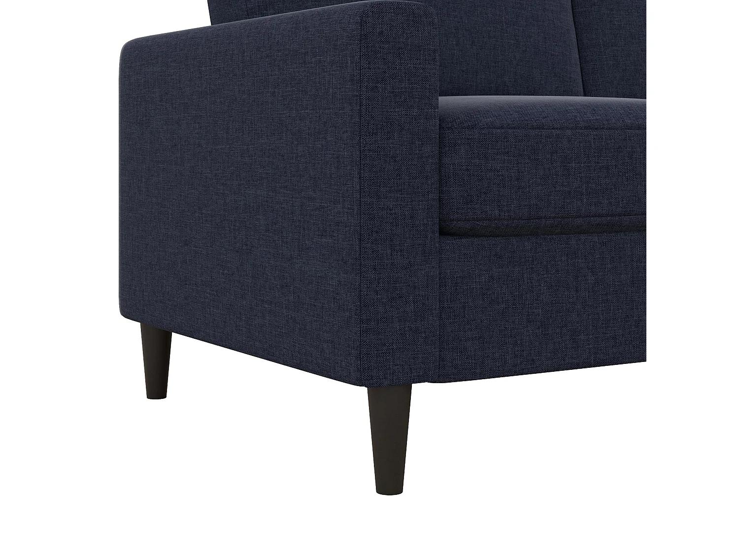 Divano 3 posti con chaiselong in lino blu