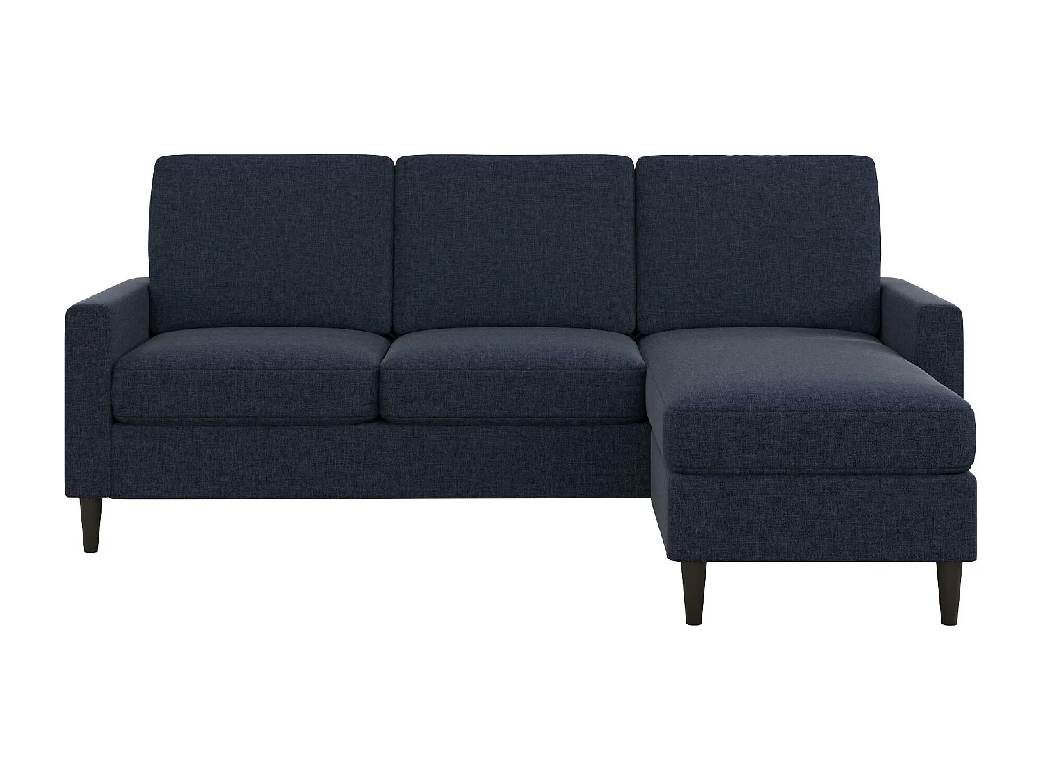 Divano 3 posti con chaiselong in lino blu