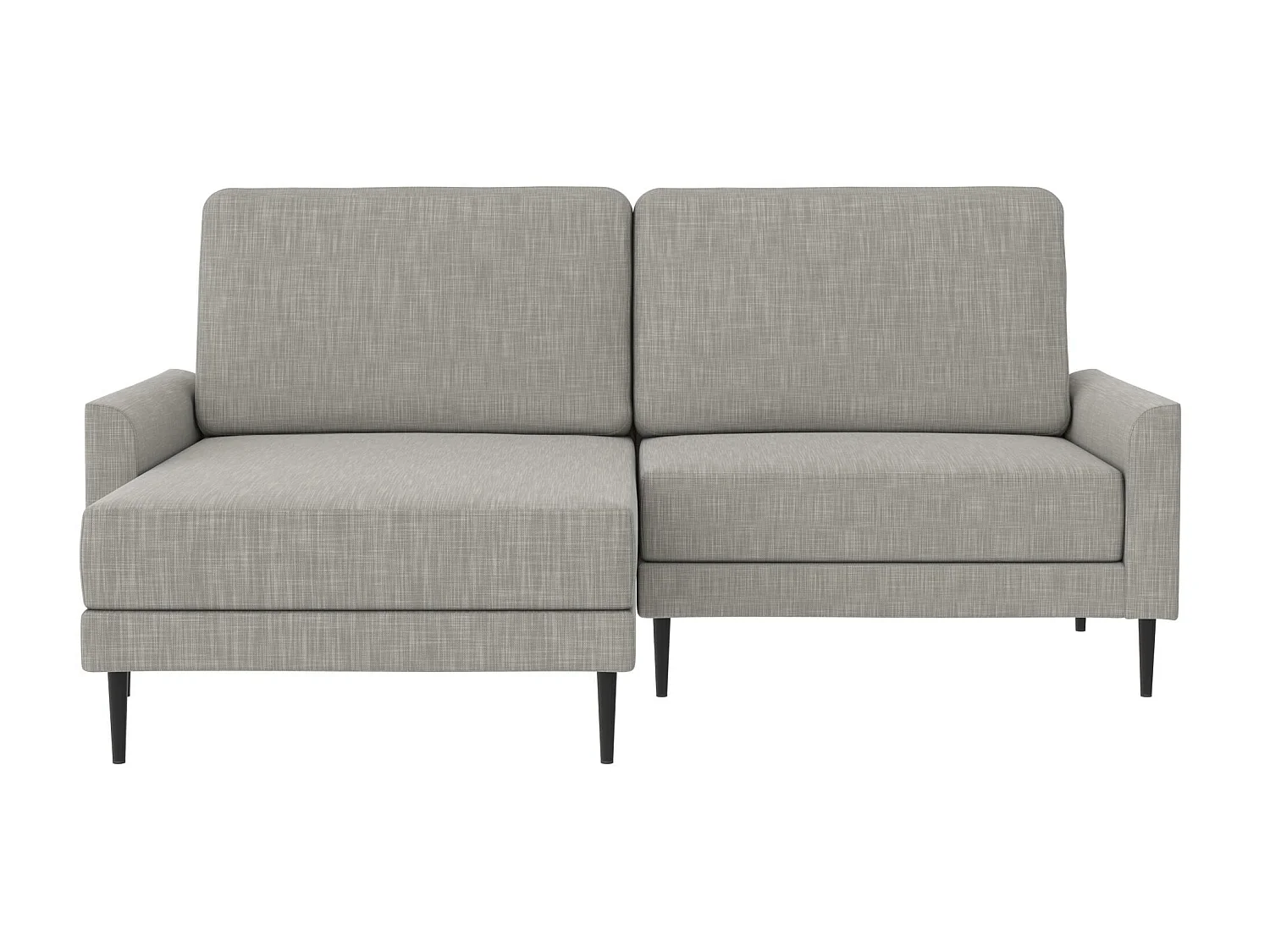 Canapé 2 places avec chaise longue, tissu gris clair