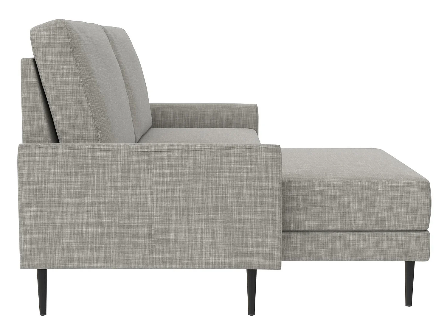 Sofa 2 zitplaatsen met chaiselong in linnen lichtgrijs