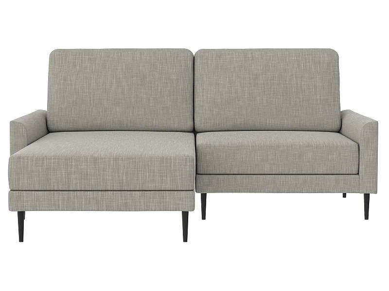 Canapé 2 places avec chaise longue, tissu gris clair