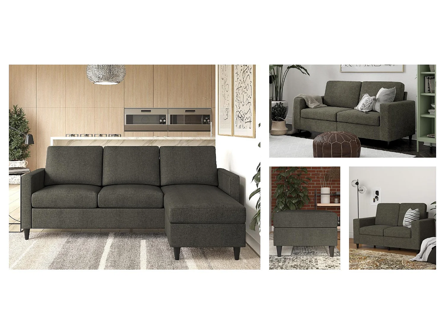 Cooper | Sofá 3 Lugares em Linen Grey