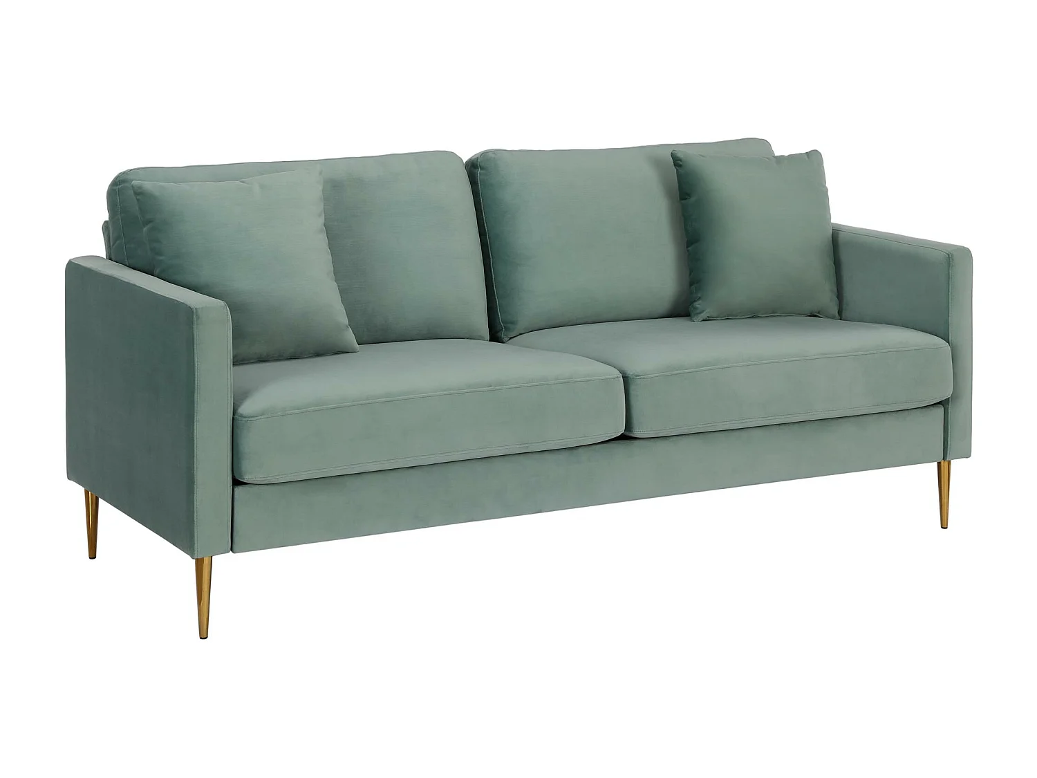 Highland | Canapé 3 places avec coussins en velours vert