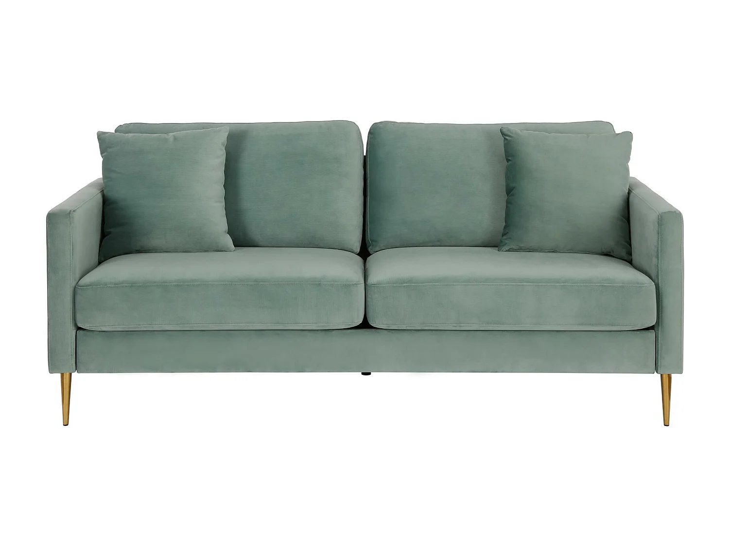 Highland | Canapé 3 places avec coussins en velours vert